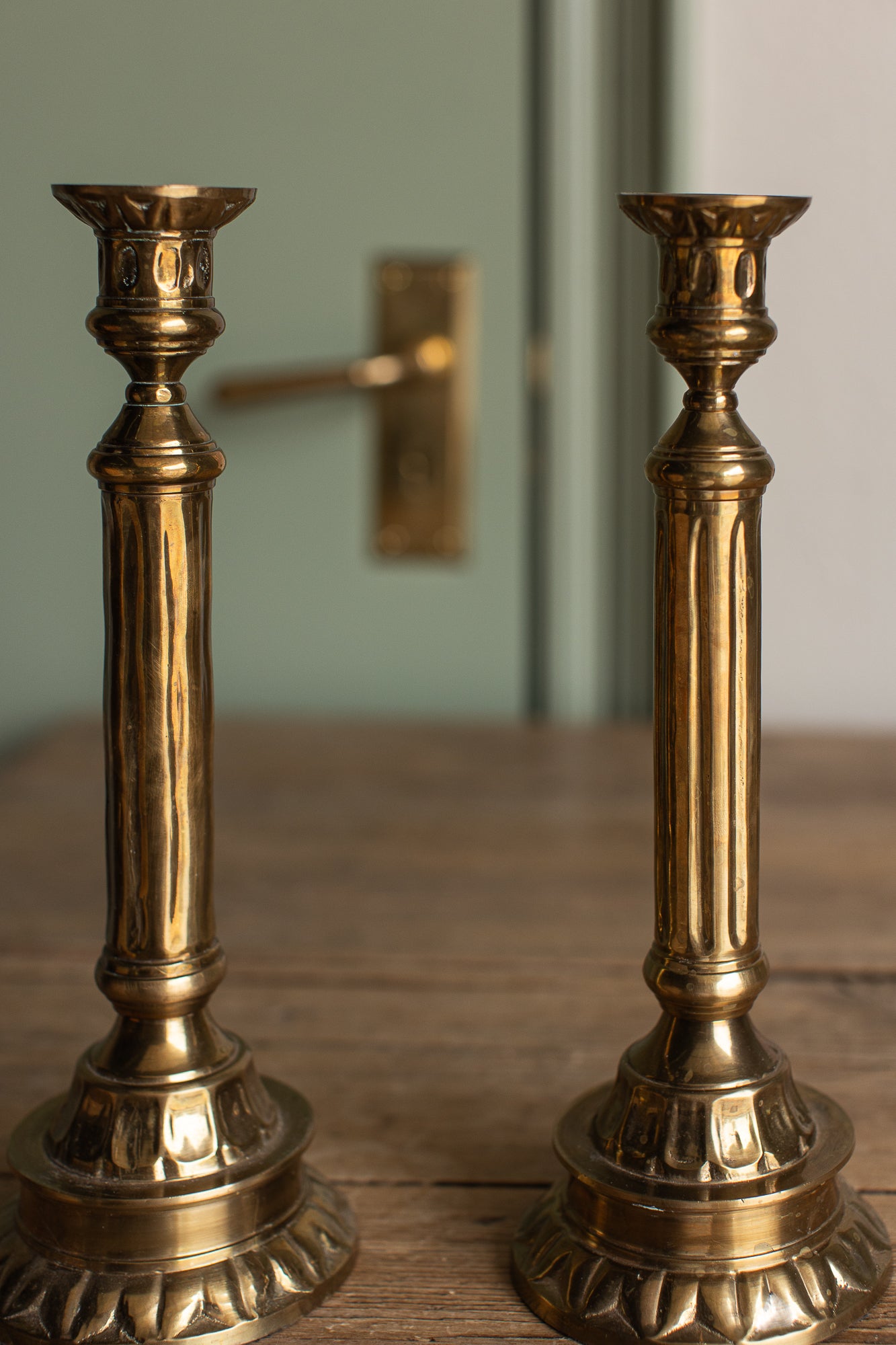 Vintage Brass Candlestick, Pair