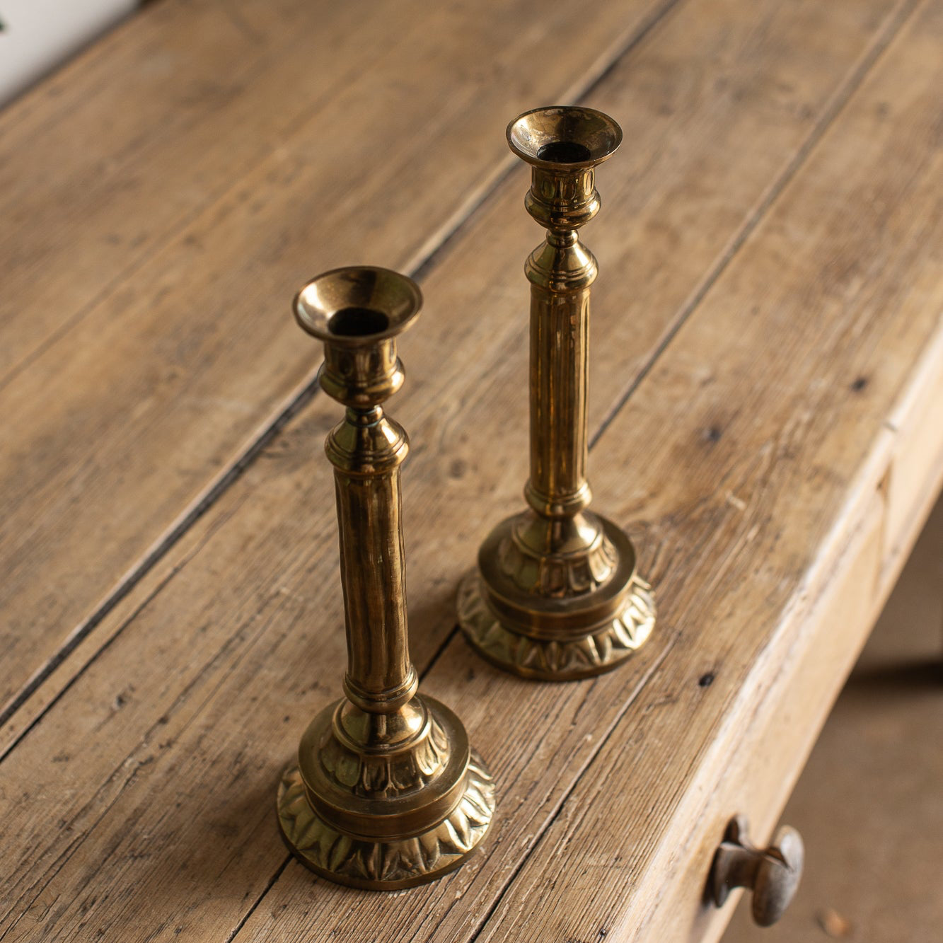 Vintage Brass Candlestick, Pair