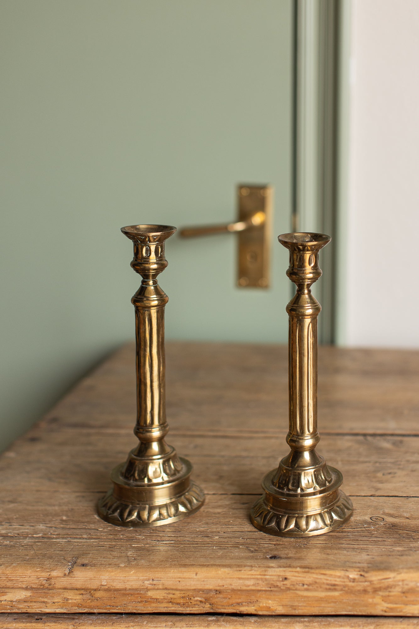 Vintage Brass Candlestick, Pair