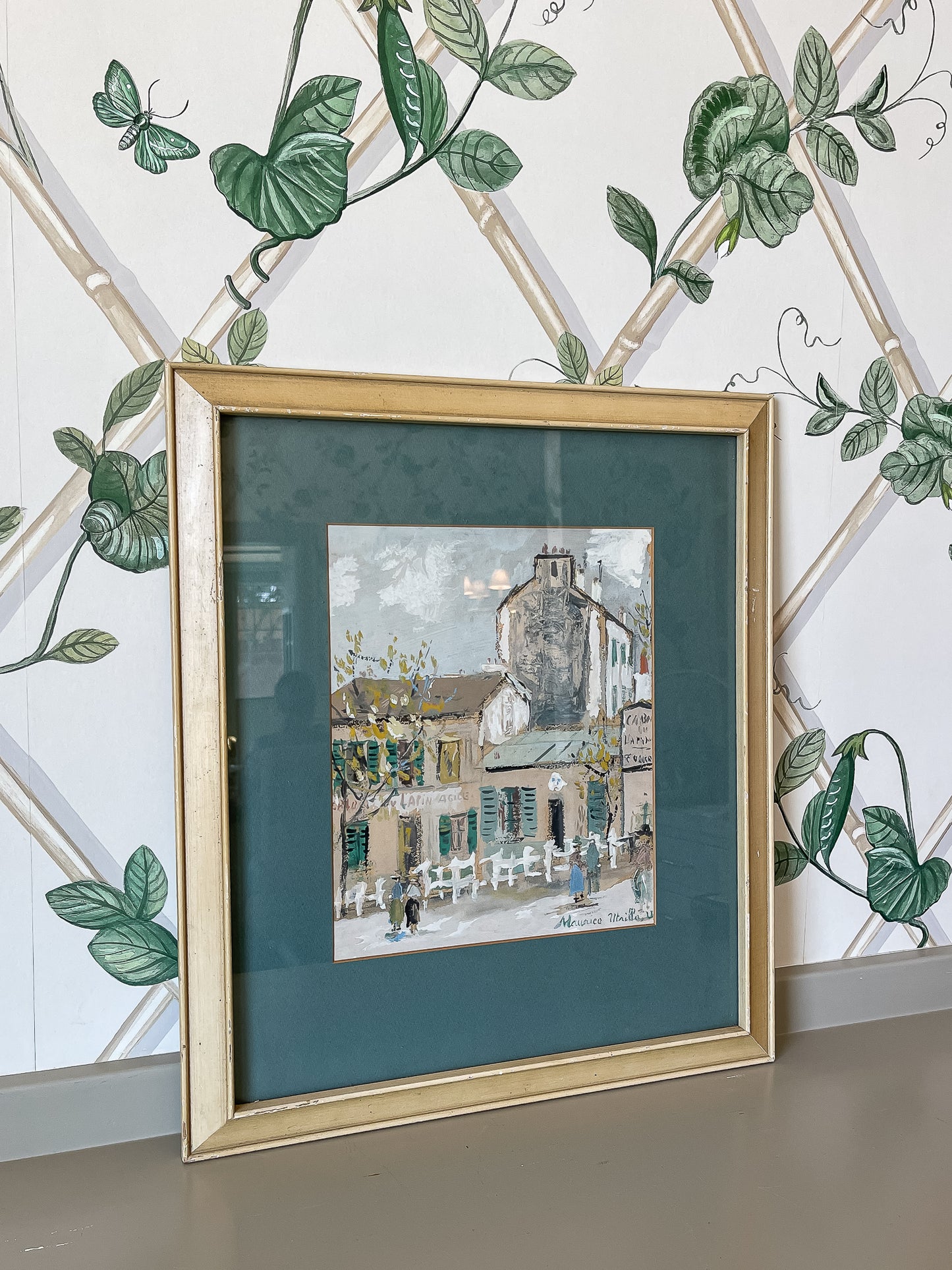 Framed French Street Scene by Maurice Utrillo