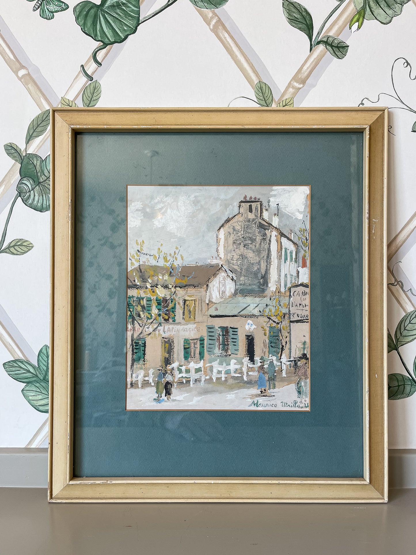 Framed French Street Scene by Maurice Utrillo