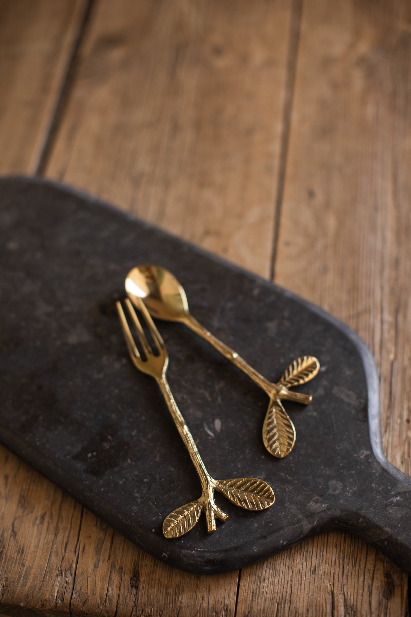 Gold Branch Flatware + Serving Pieces
