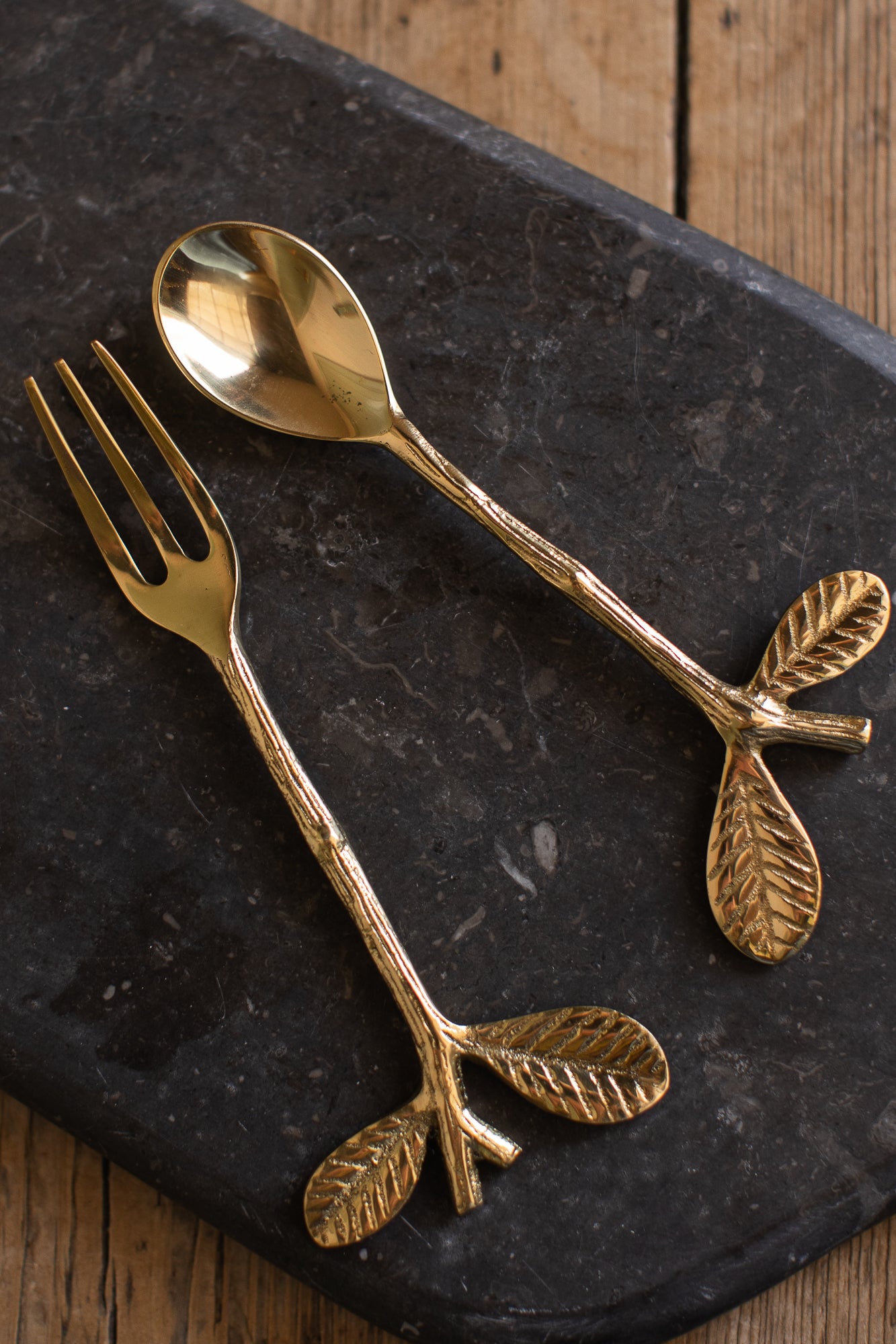 Gold Branch Flatware + Serving Pieces
