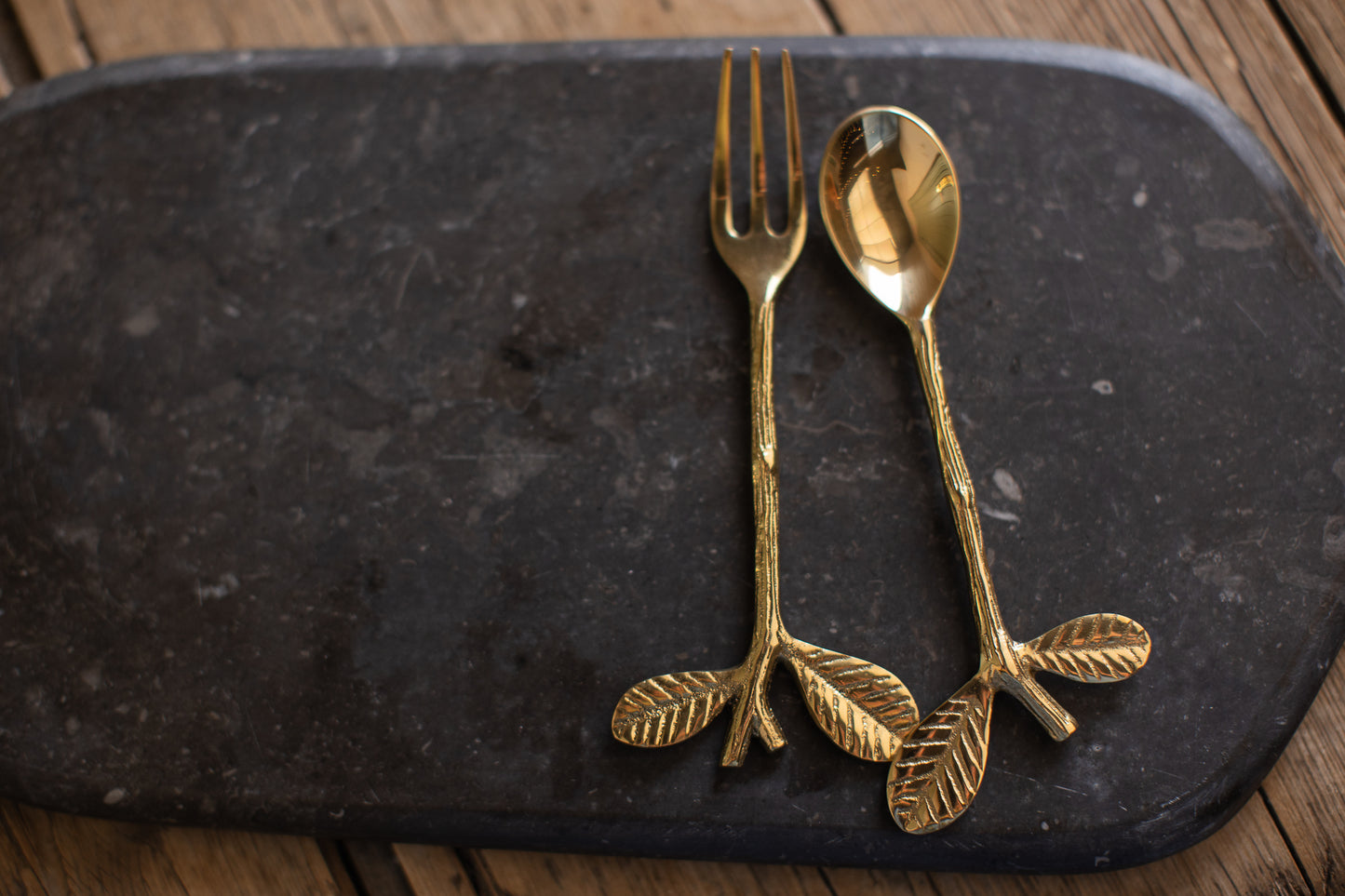 Gold Branch Flatware + Serving Pieces