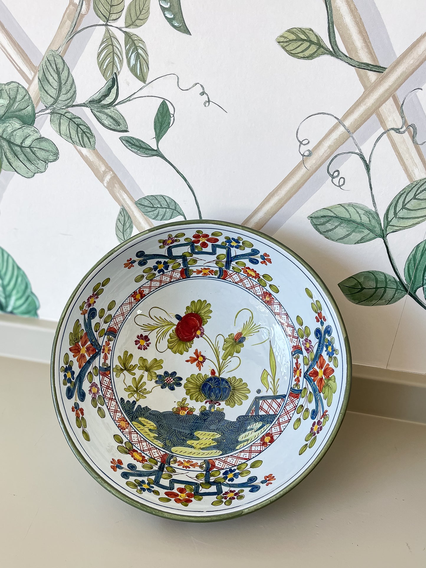 Hand-Painted Faience Bowl