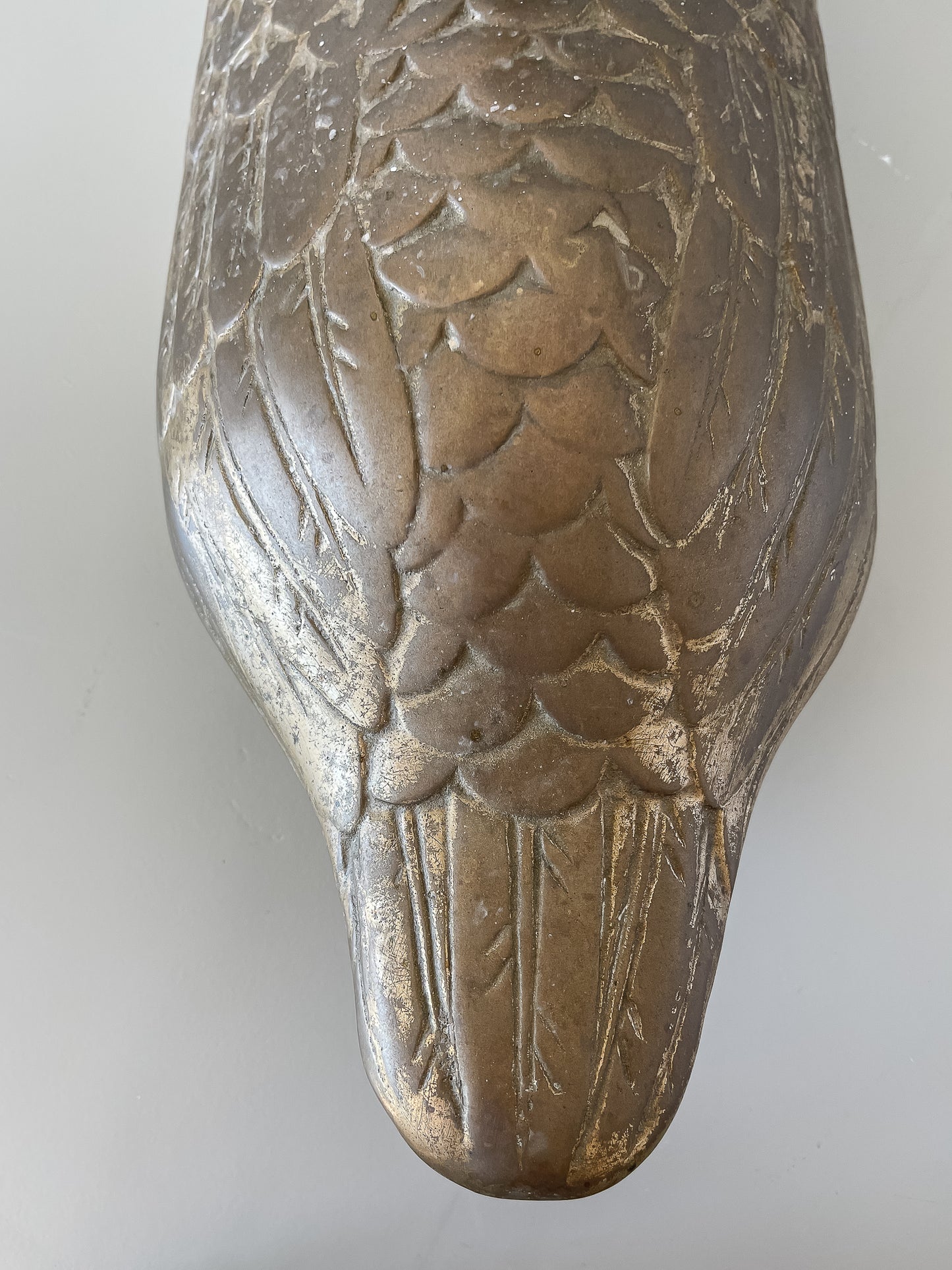 Large Vintage Brass Duck