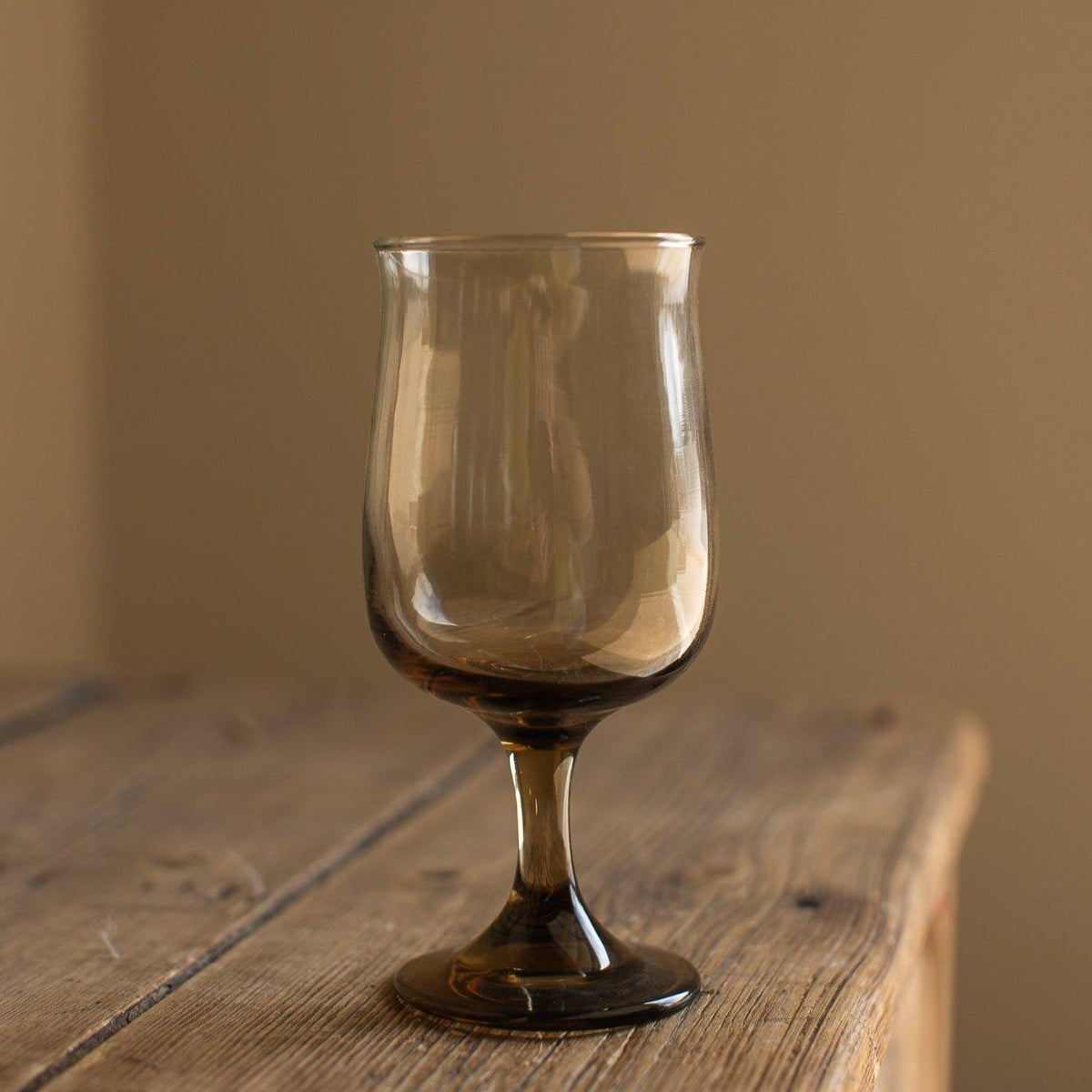 Vintage Smoke-Tinted Goblets, Set of 6 - OAKSTREET SHOPPE