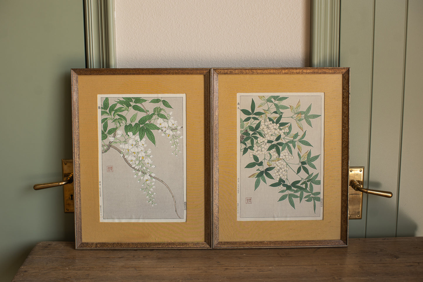 Japanese Wisteria Woodblock Print