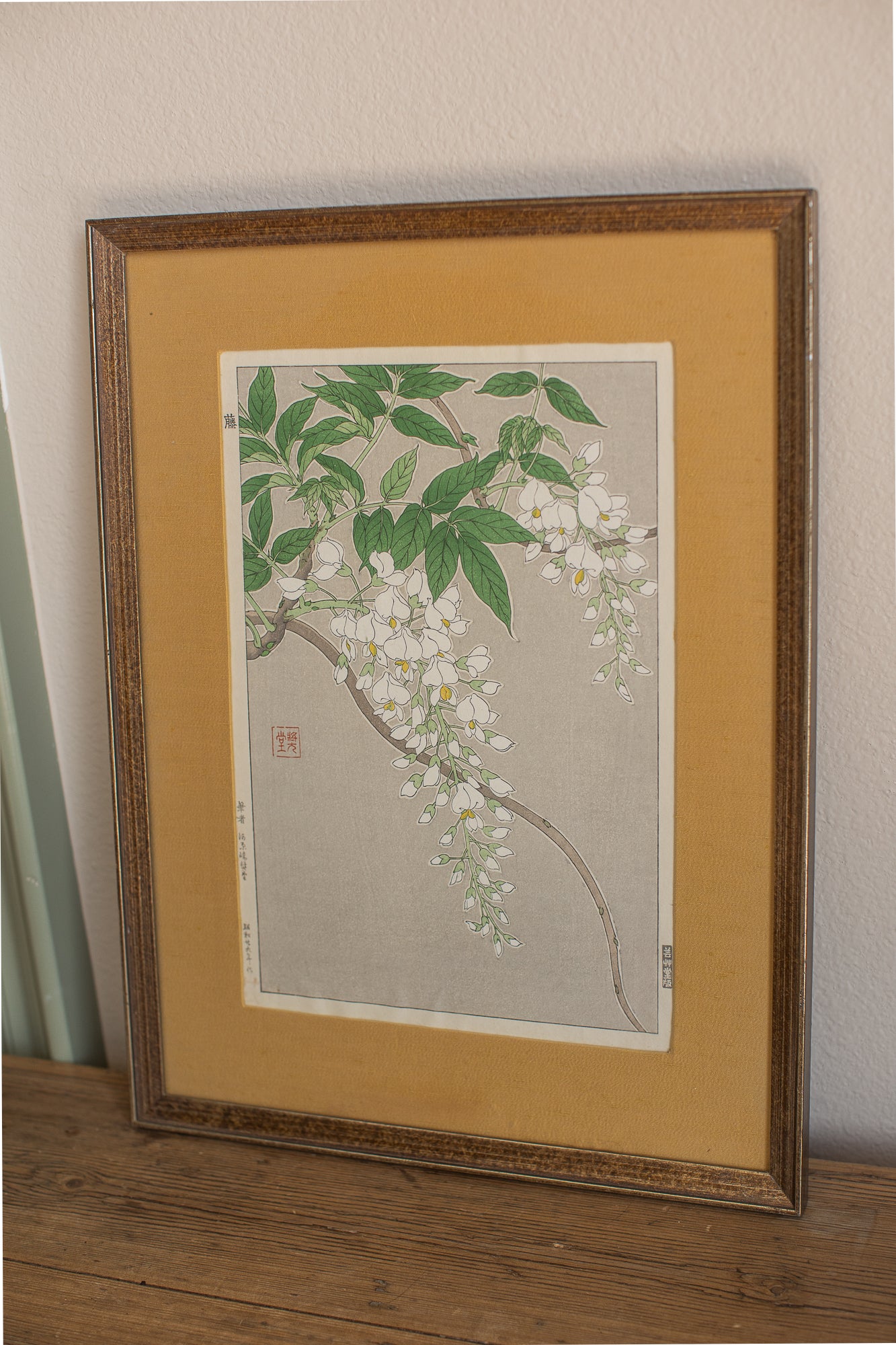 Japanese Wisteria Woodblock Print