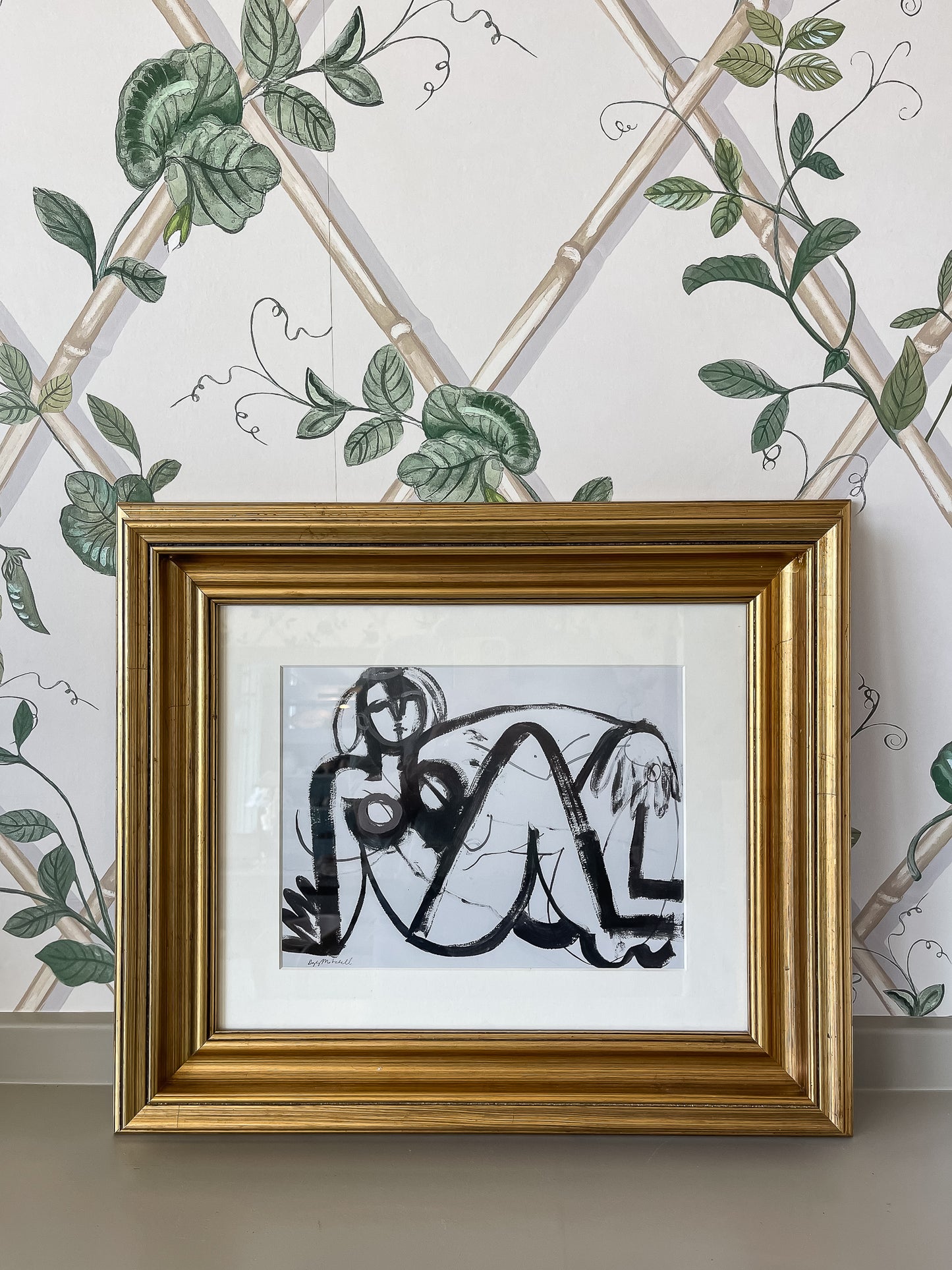 Framed Black and White Abstract Nude, a Hayley Mitchell Original