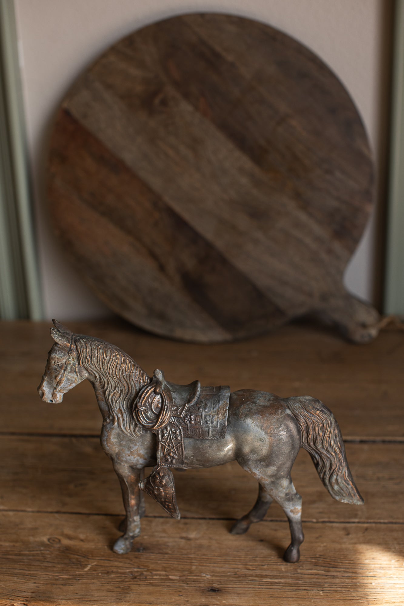 Vintage Cast Metal Horse Statue