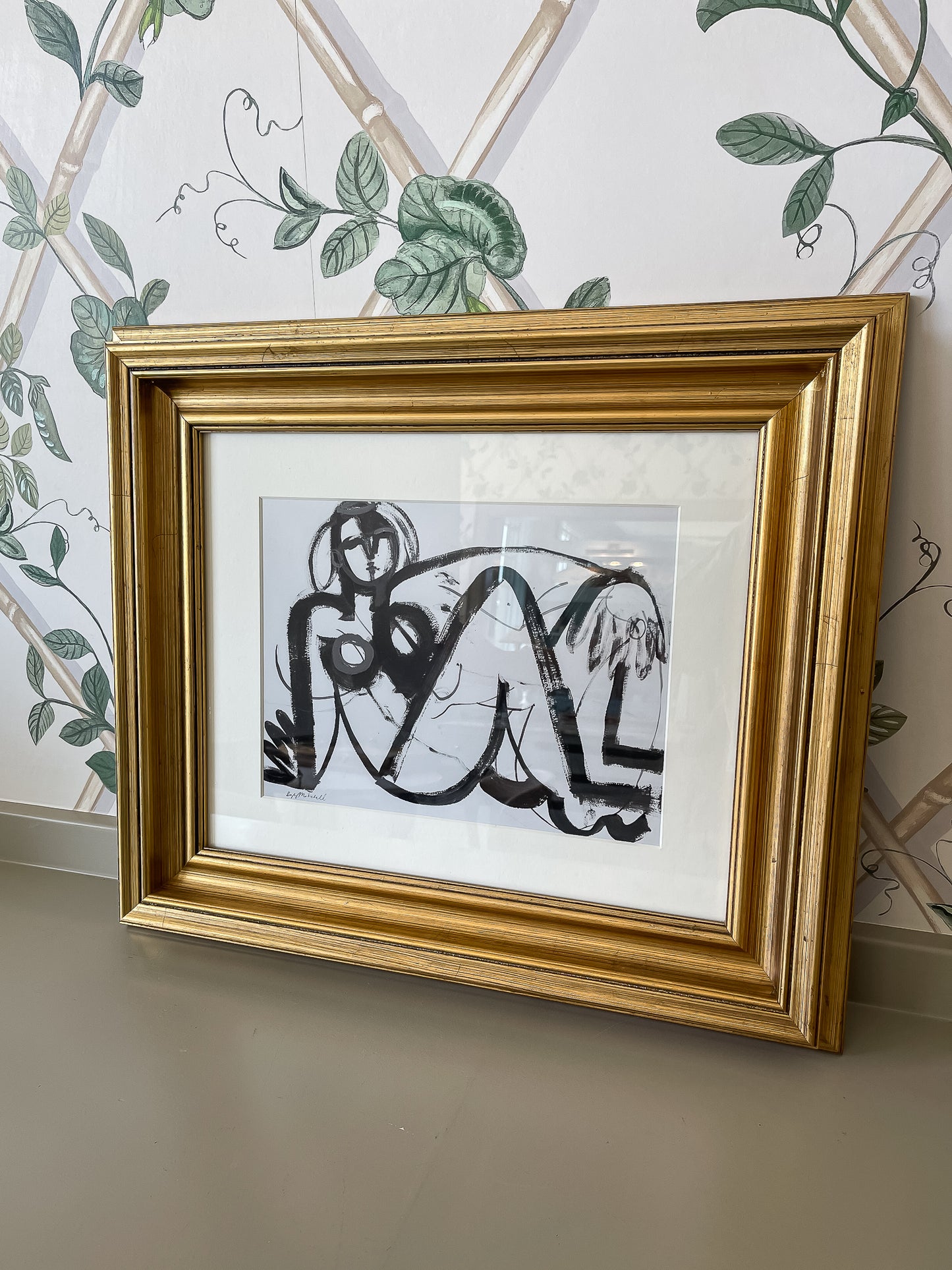 Framed Black and White Abstract Nude, a Hayley Mitchell Original