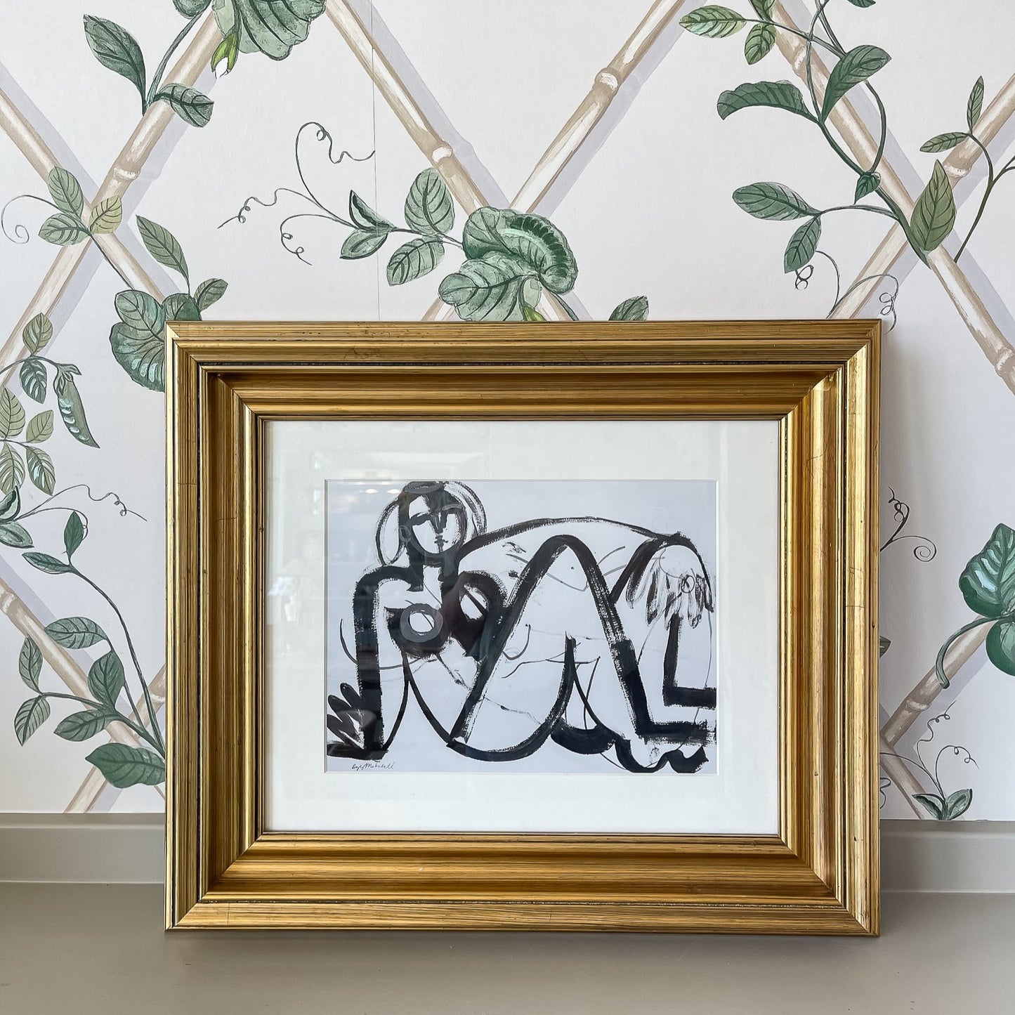 Framed Black and White Abstract Nude, a Hayley Mitchell Original