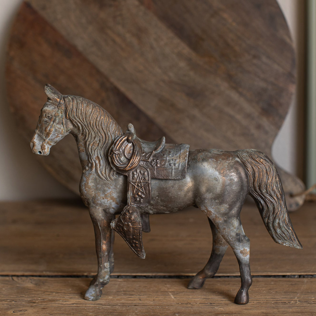 Vintage Cast Metal Horse Statue
