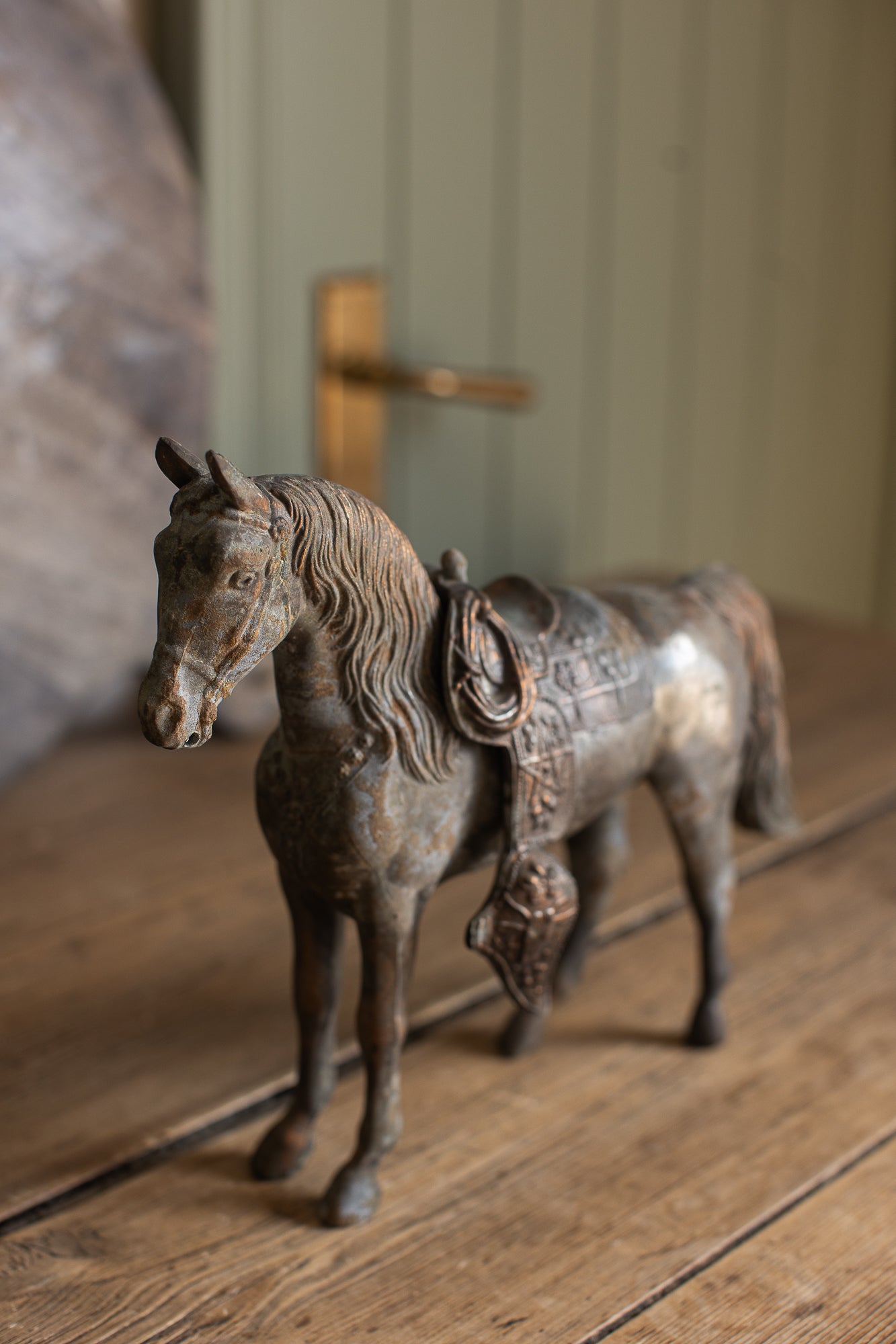 Vintage Cast Metal Horse Statue