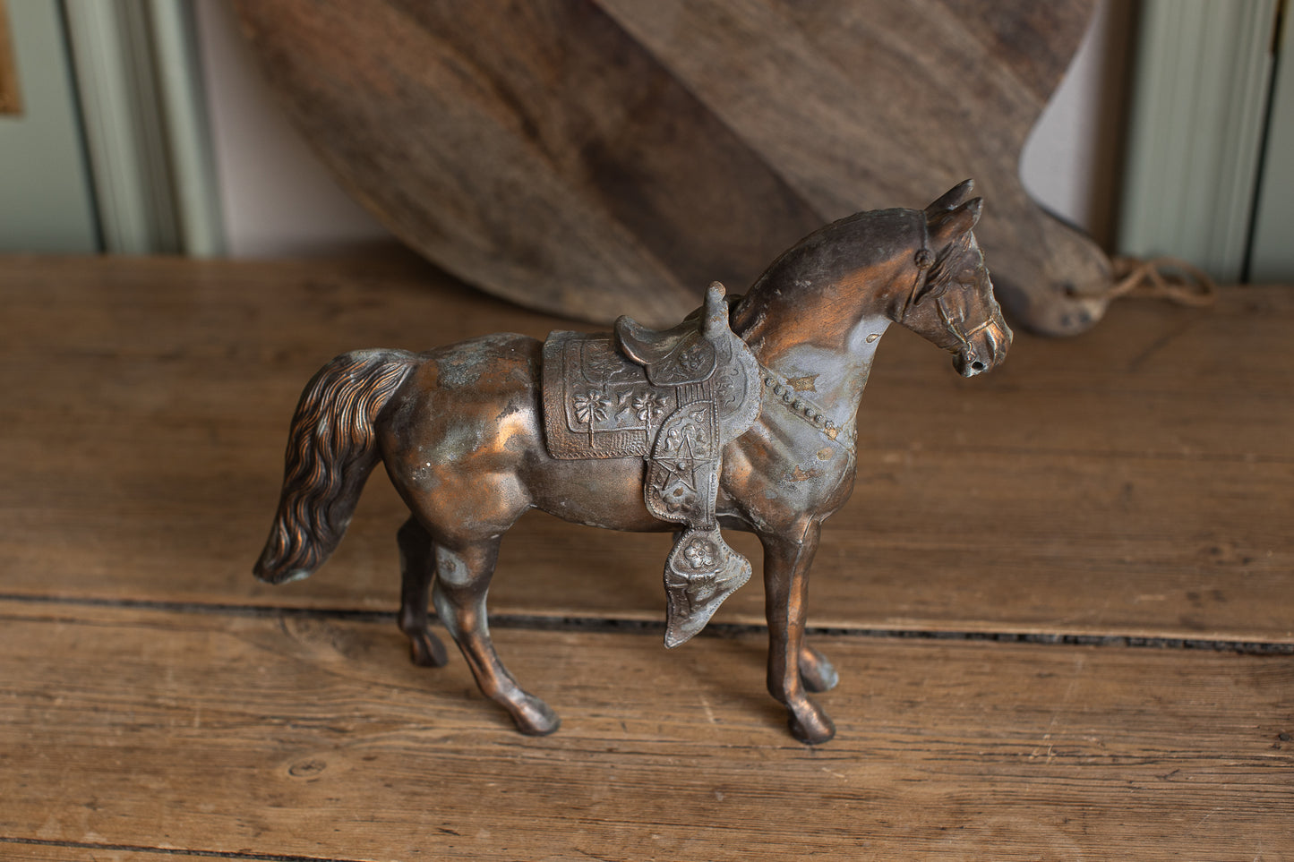 Vintage Cast Metal Horse Statue
