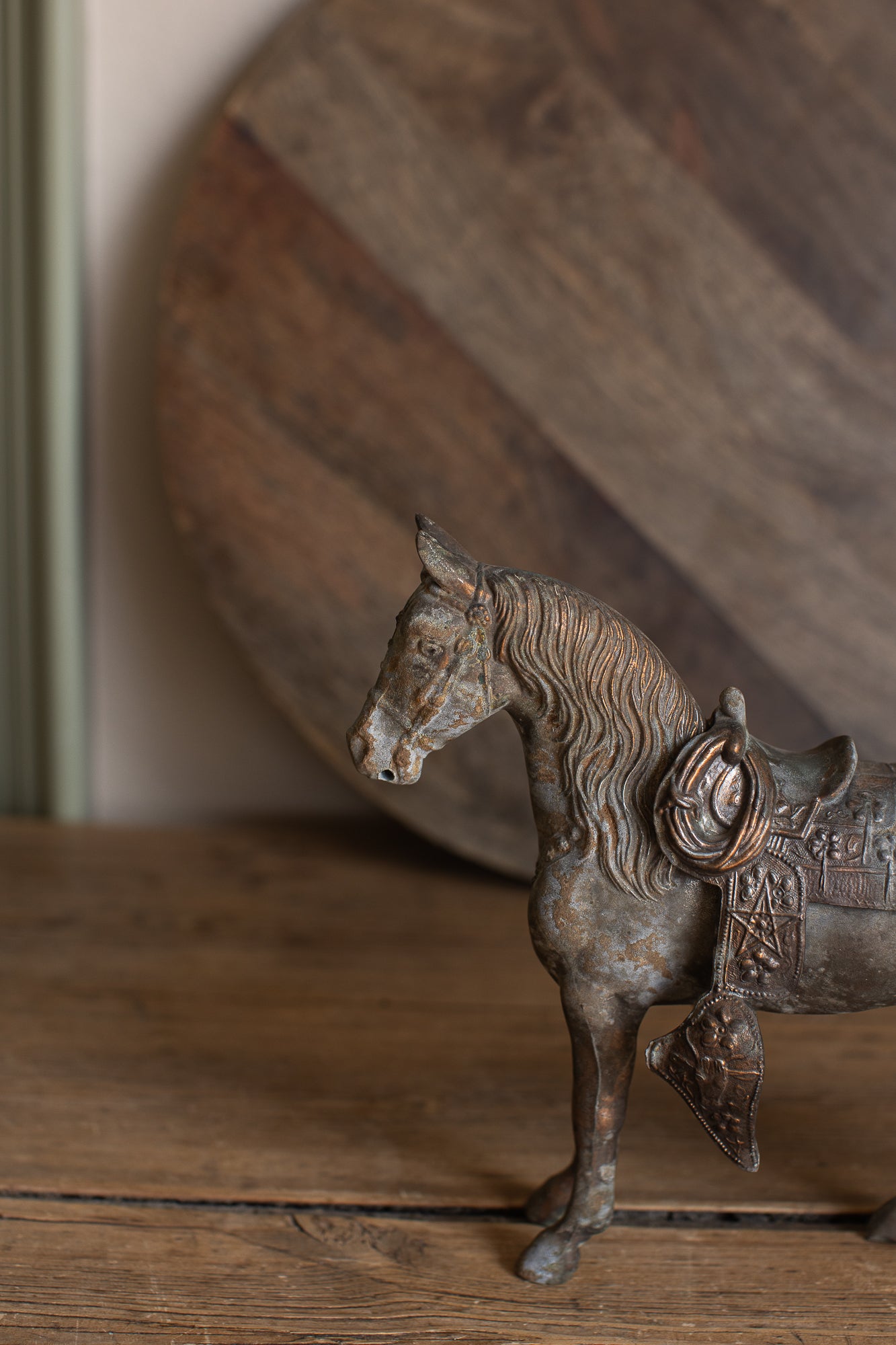 Vintage Cast Metal Horse Statue