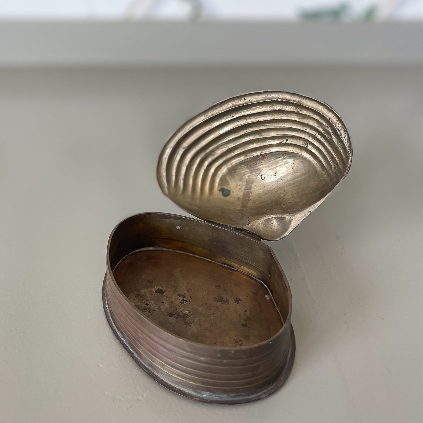 Brass Clamshell Trinket Box