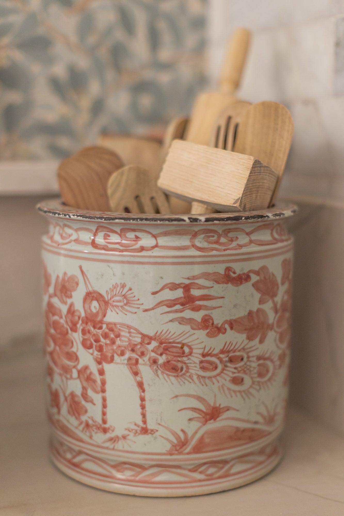 Red and White Orchid Pot