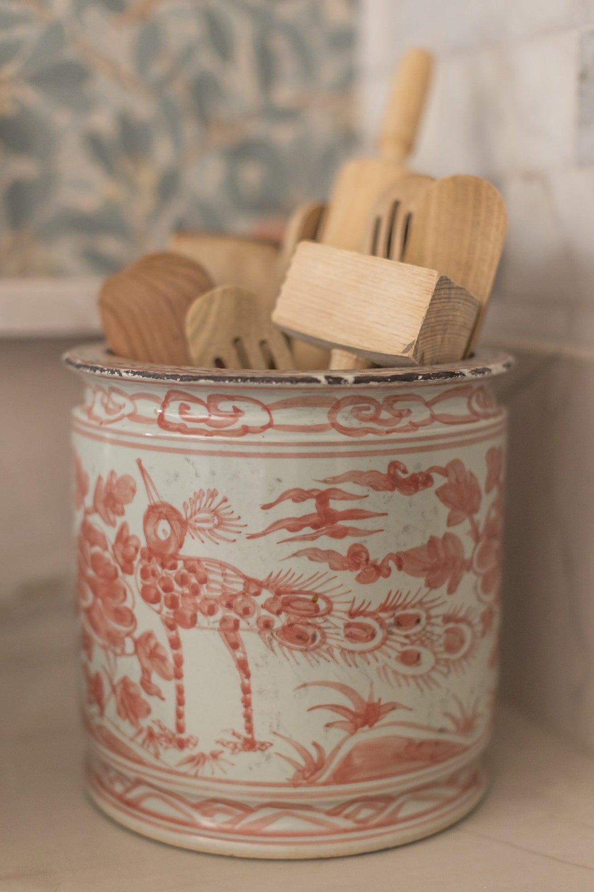 Red and White Orchid Pot - OAKSTREET SHOPPE