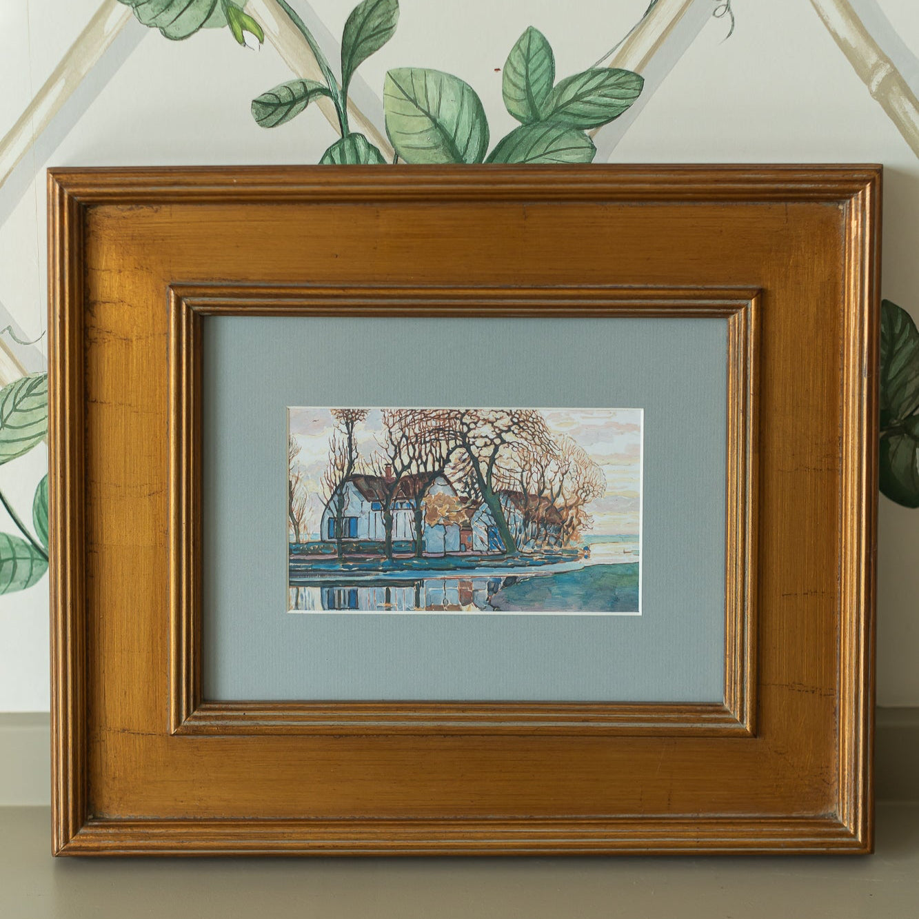 Framed Countryside Landscape Painting