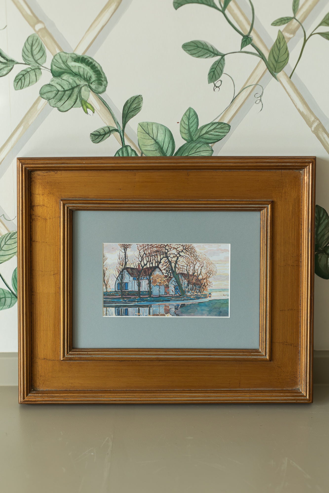 Framed Countryside Landscape Painting