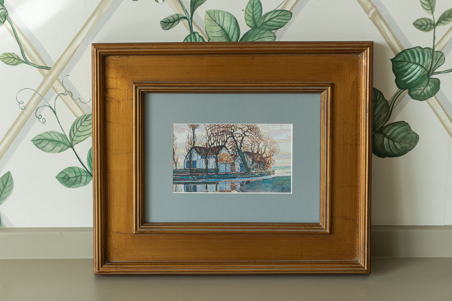 Framed Countryside Landscape Painting