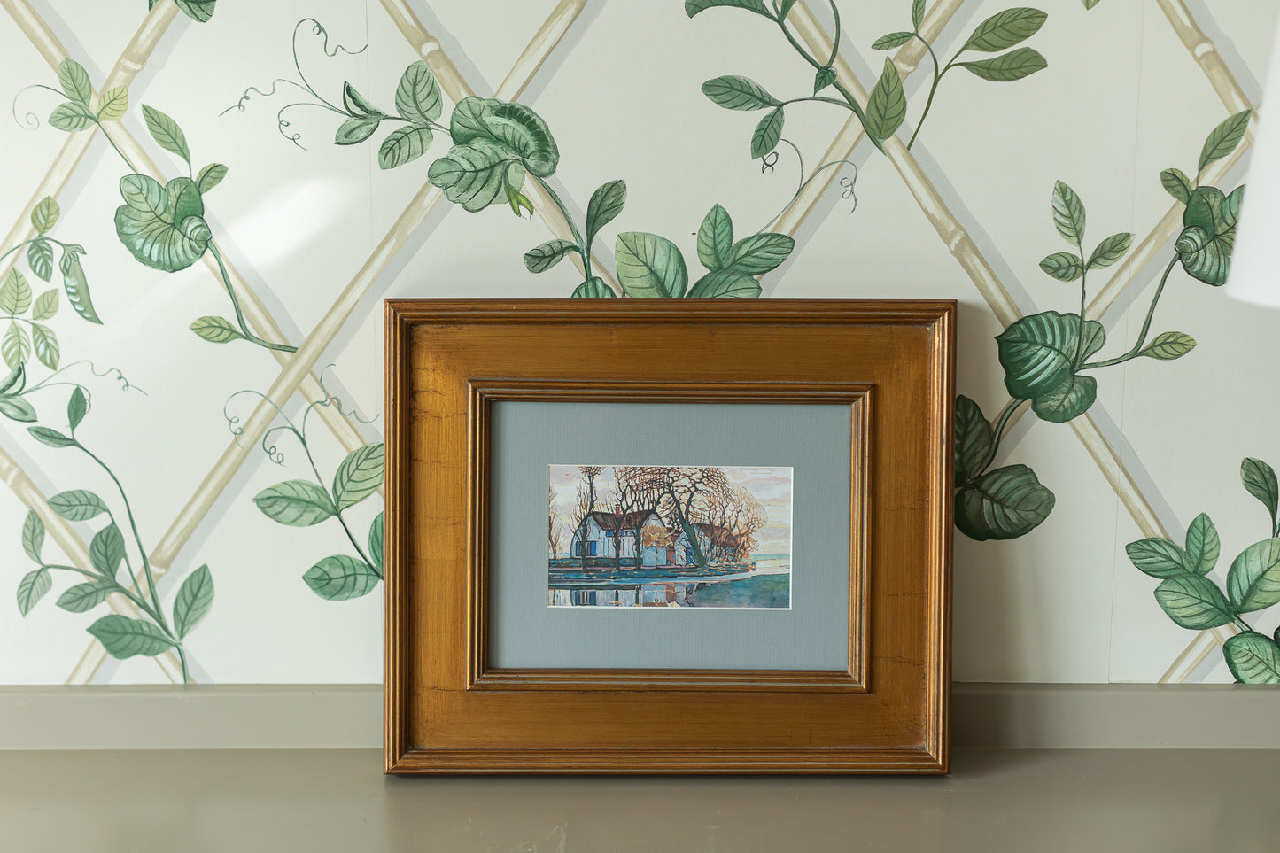 Framed Countryside Landscape Painting