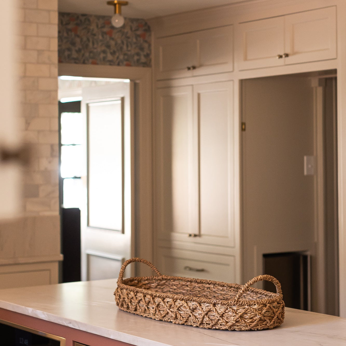 Oversized Seagrass Tray with Handles
