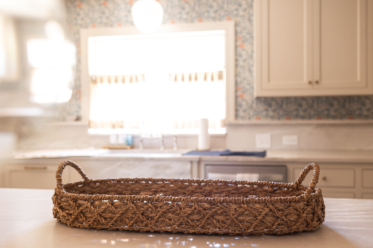 Oversized Seagrass Tray with Handles