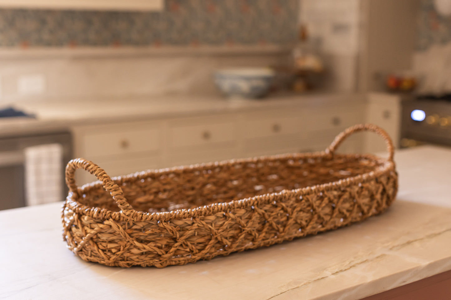 Oversized Seagrass Tray with Handles