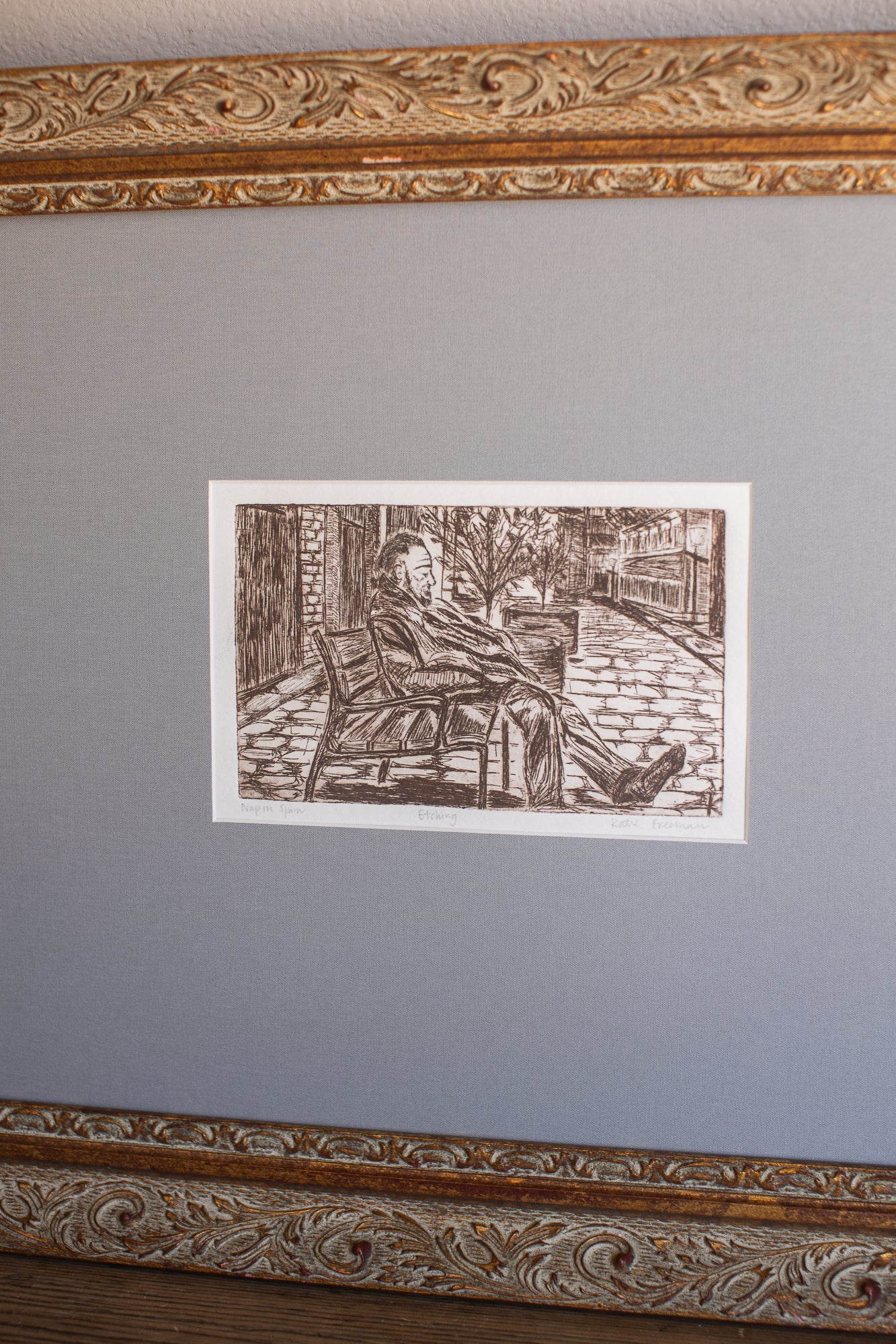 “Nap in Spain” Etching