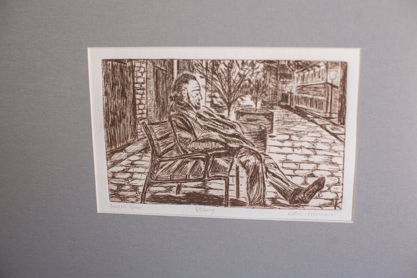 “Nap in Spain” Etching