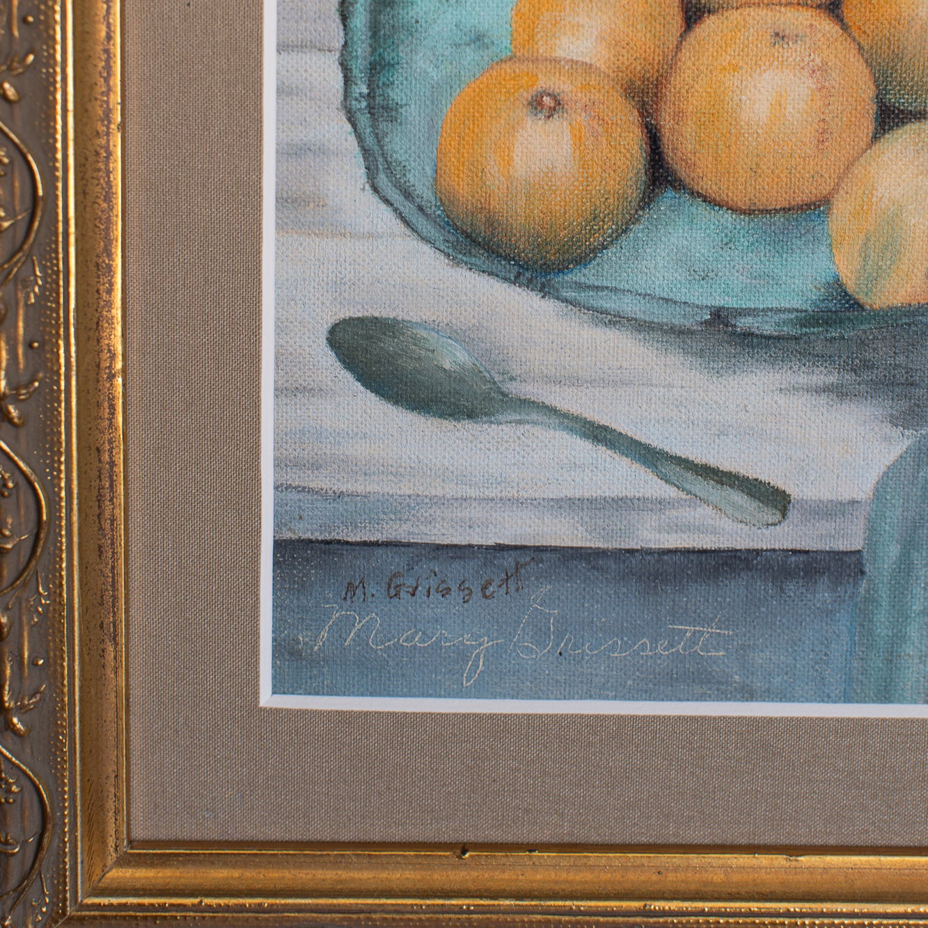 Vintage Citrus Still Life Painting