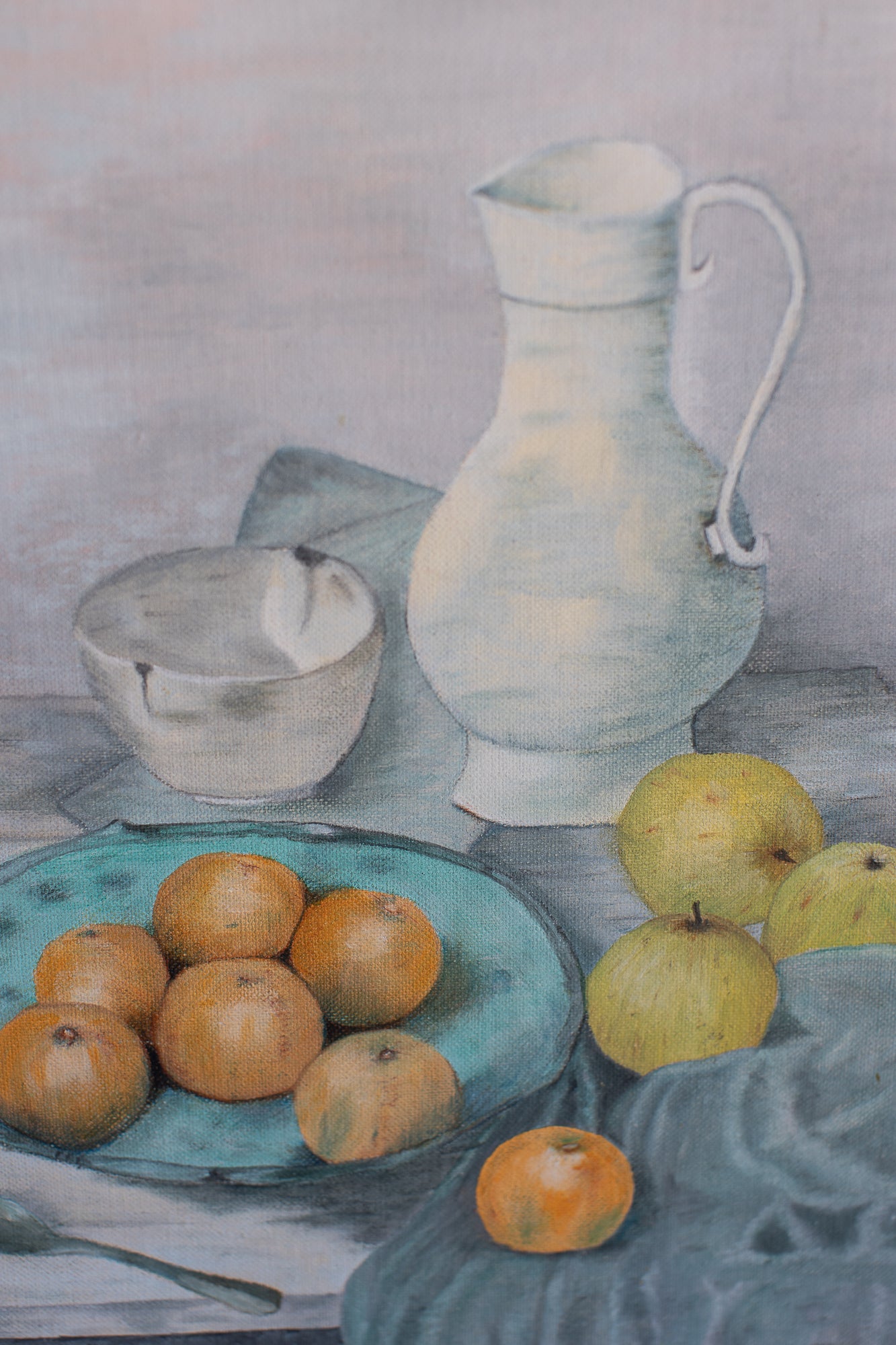 Vintage Citrus Still Life Painting