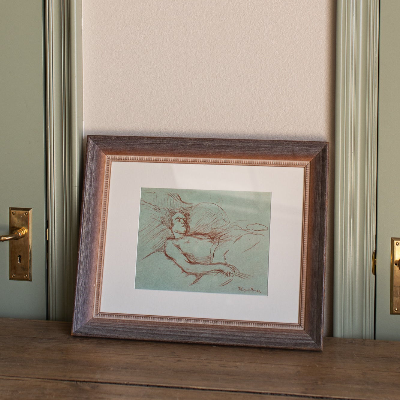 Vintage Reclining Figure Study Sketch