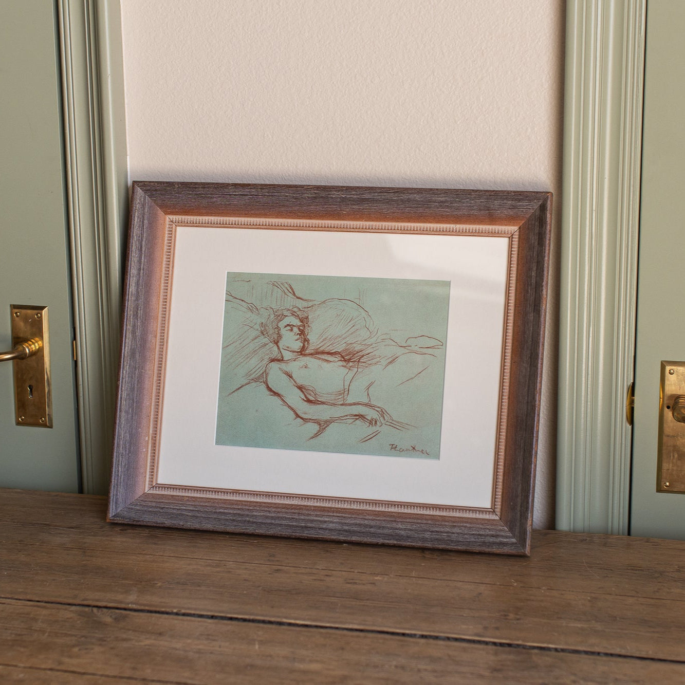Vintage Reclining Figure Study Sketch