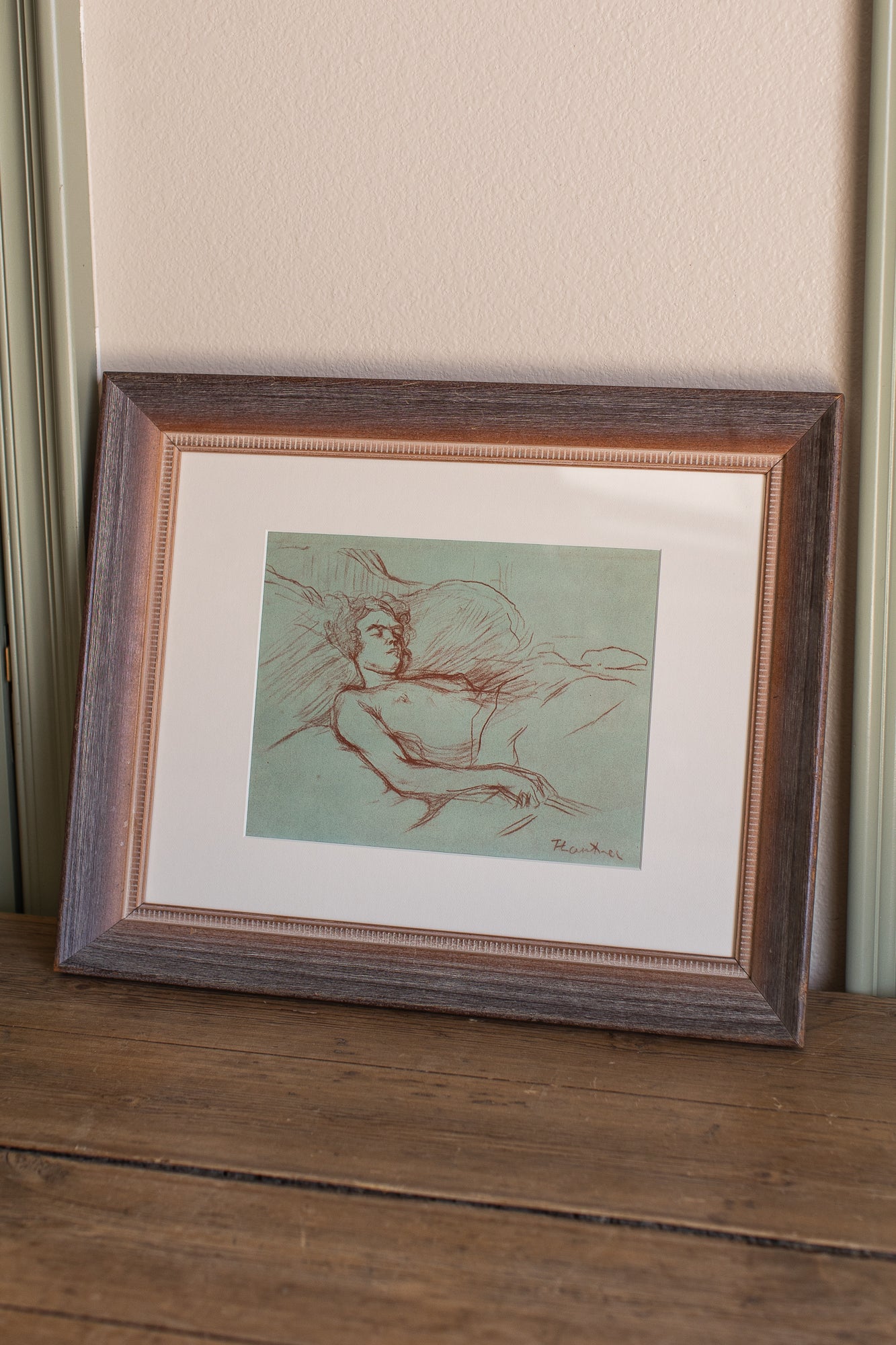 Vintage Reclining Figure Study Sketch