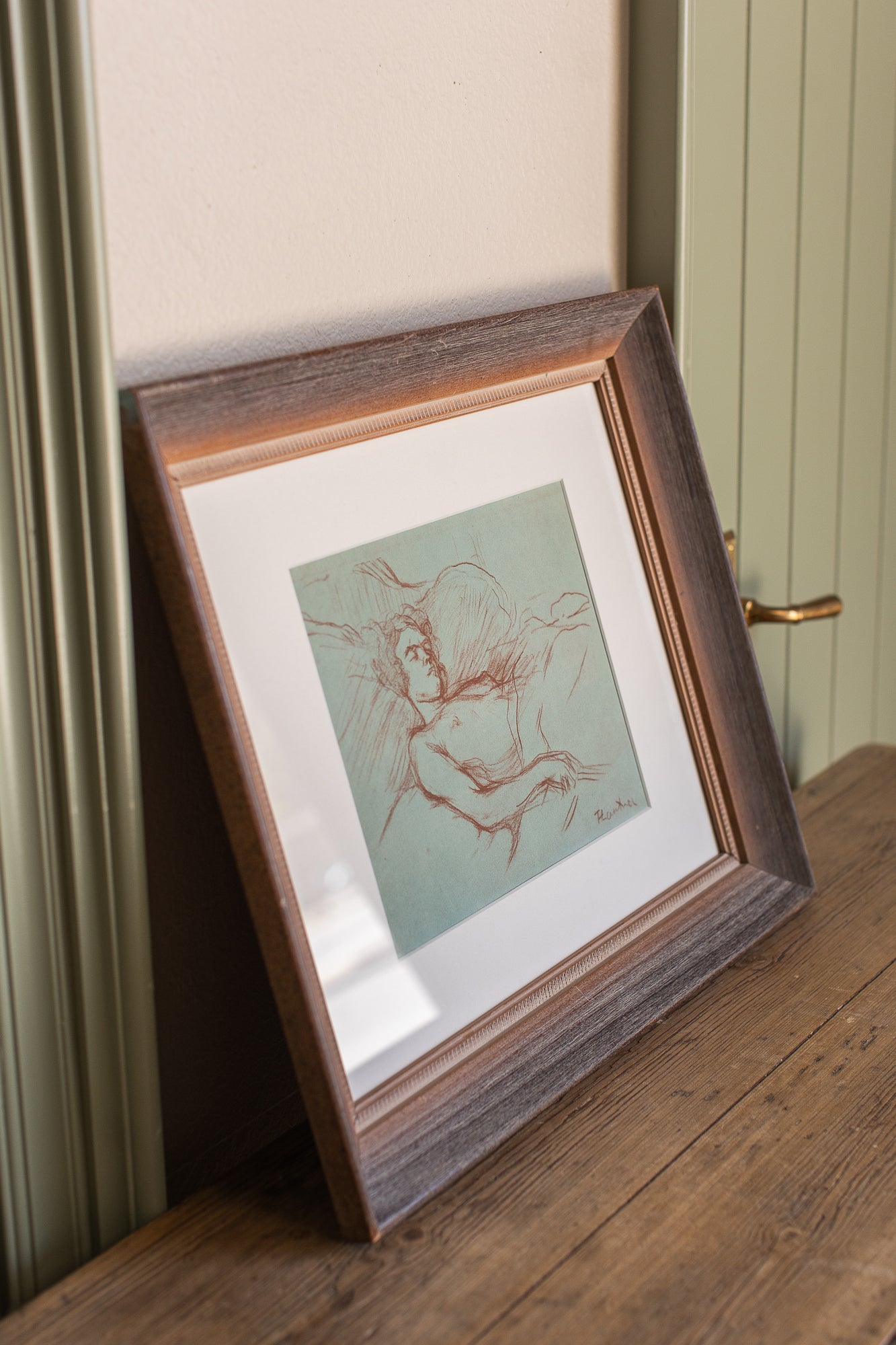 Vintage Reclining Figure Study Sketch