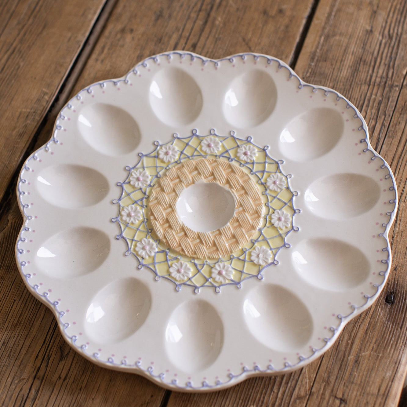 Vintage Ceramic Deviled Egg Plate