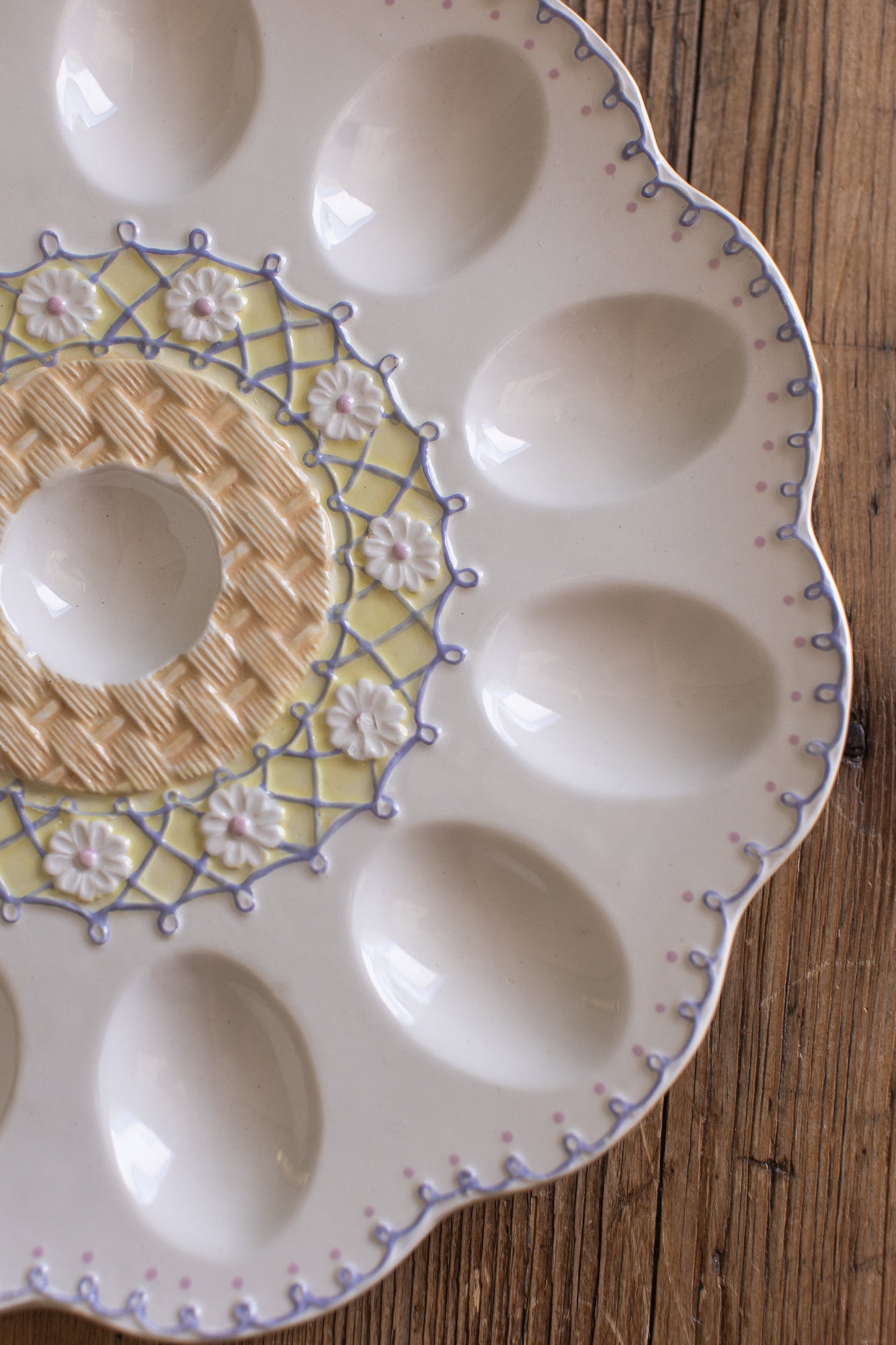 Vintage Ceramic Deviled Egg Plate