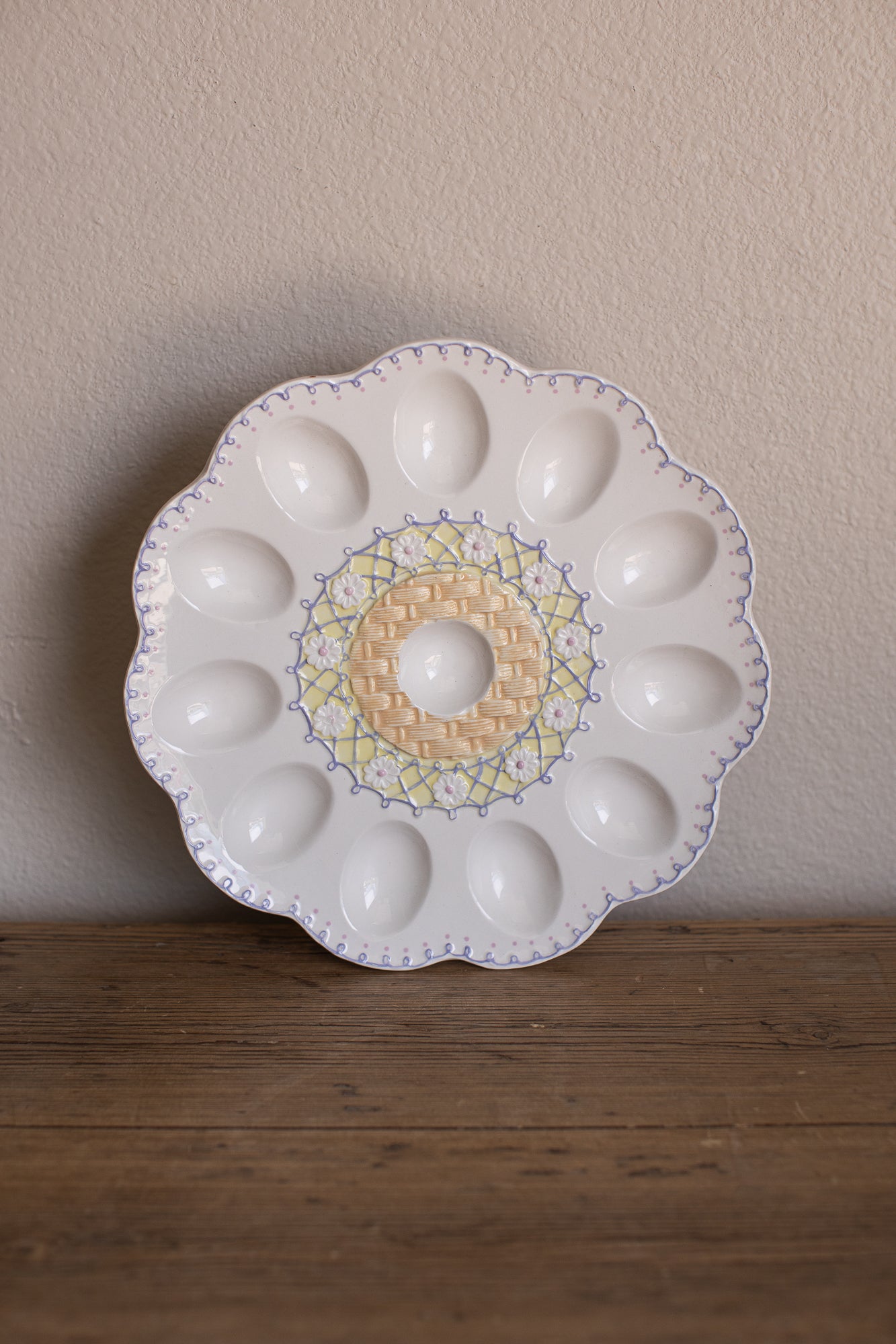 Vintage Ceramic Deviled Egg Plate