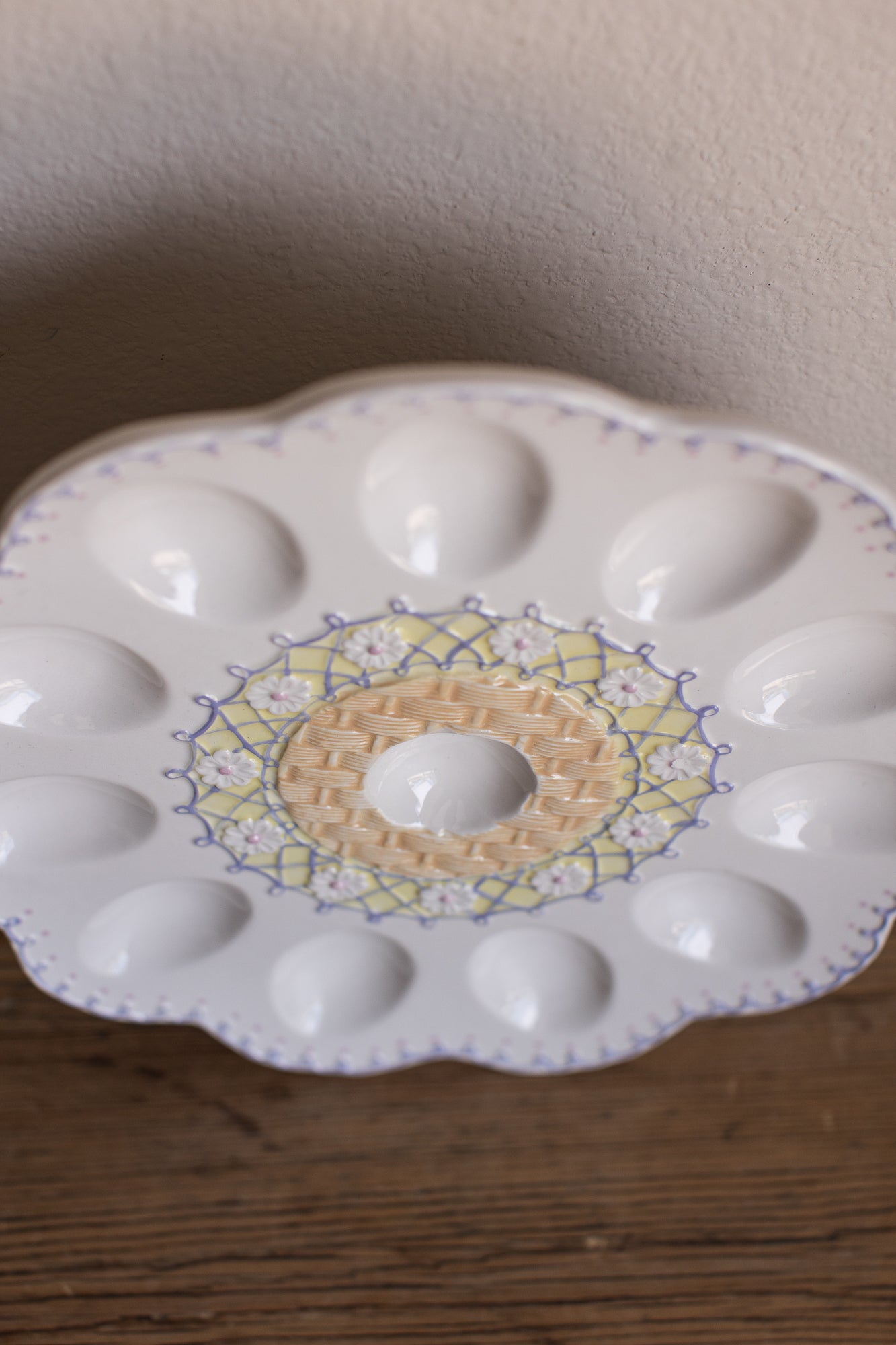 Vintage Ceramic Deviled Egg Plate