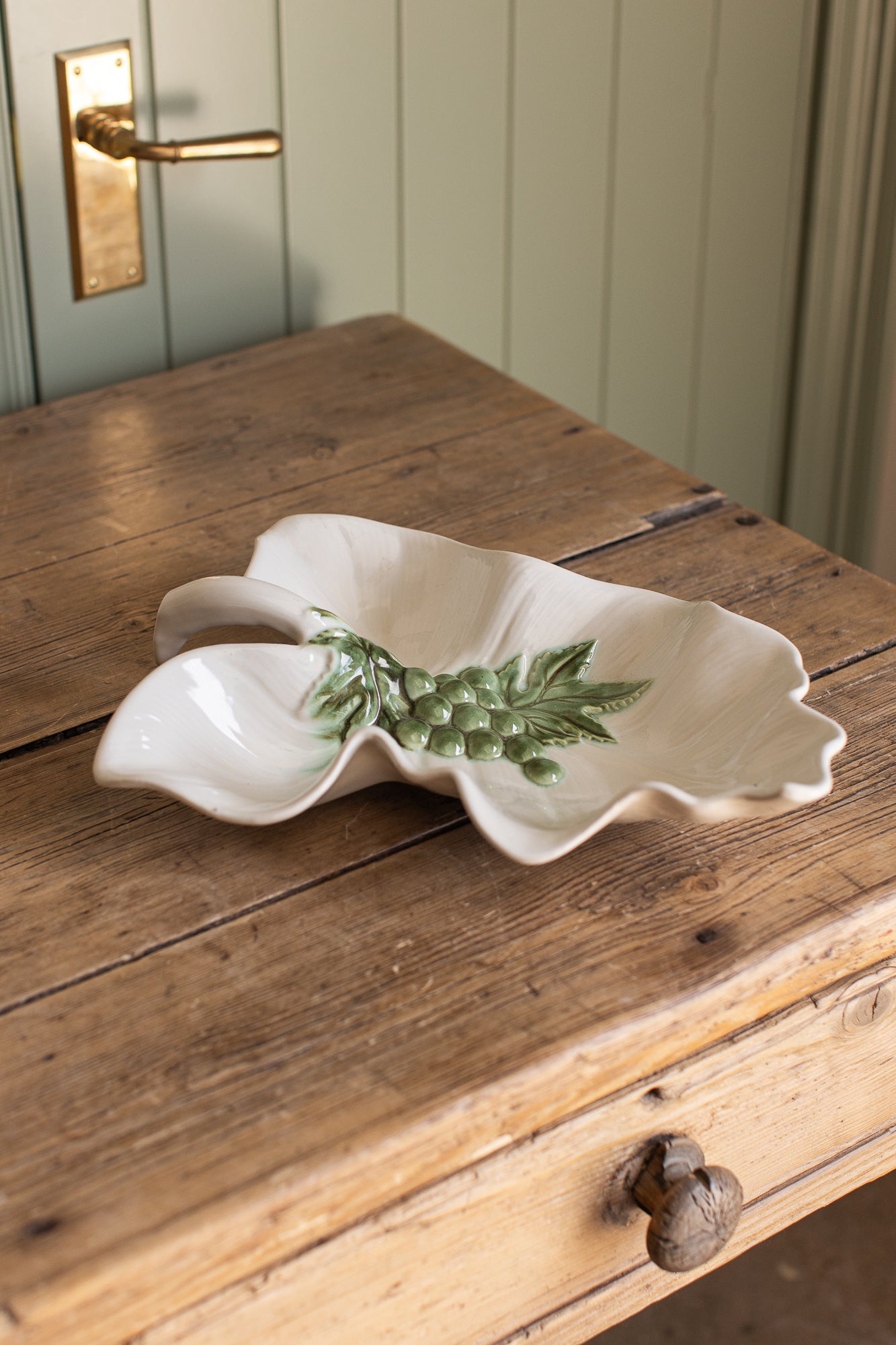 Vintage Grapevine Leaf Dish