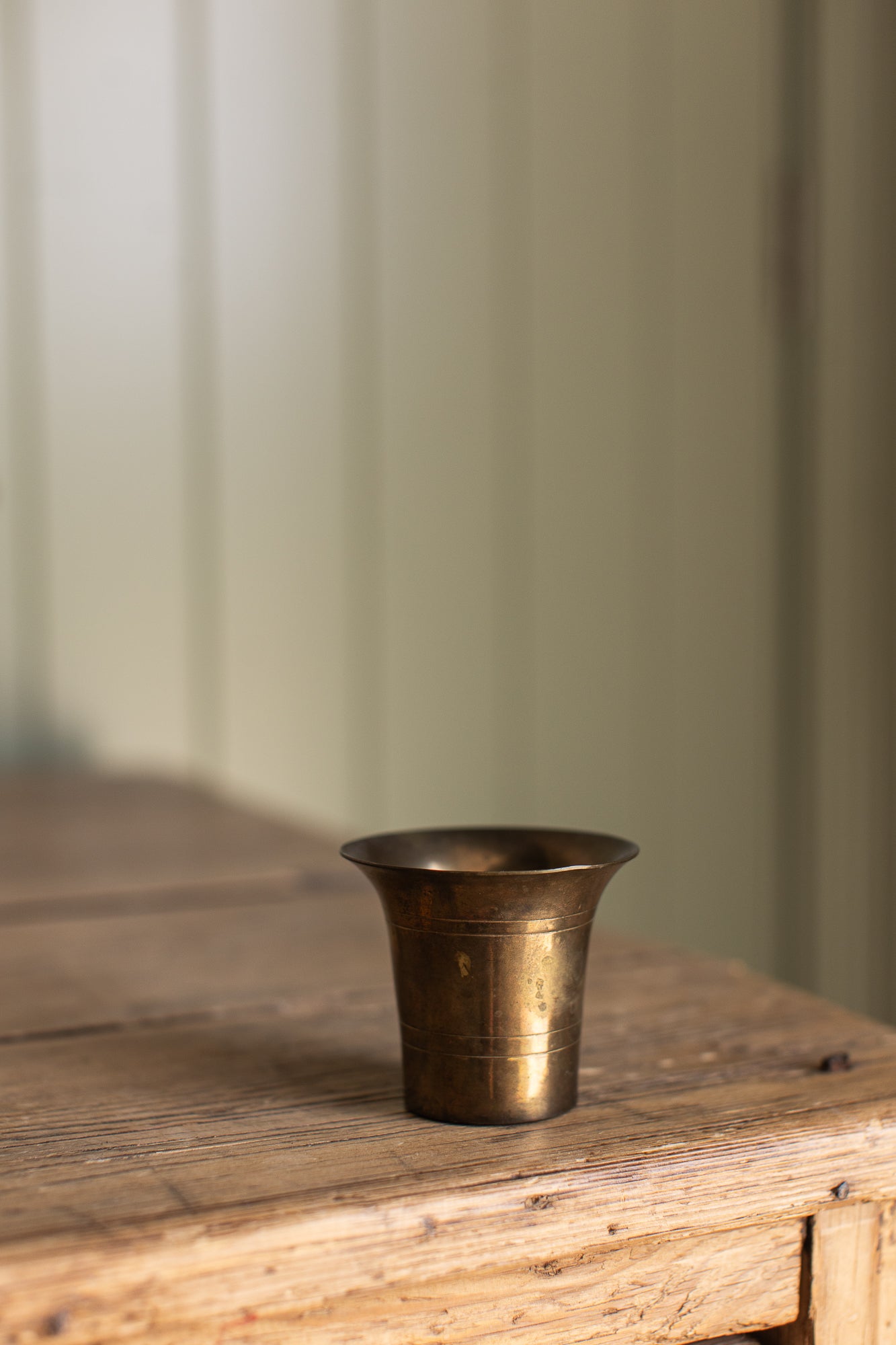 Vintage Mini Brass Fluted Cup