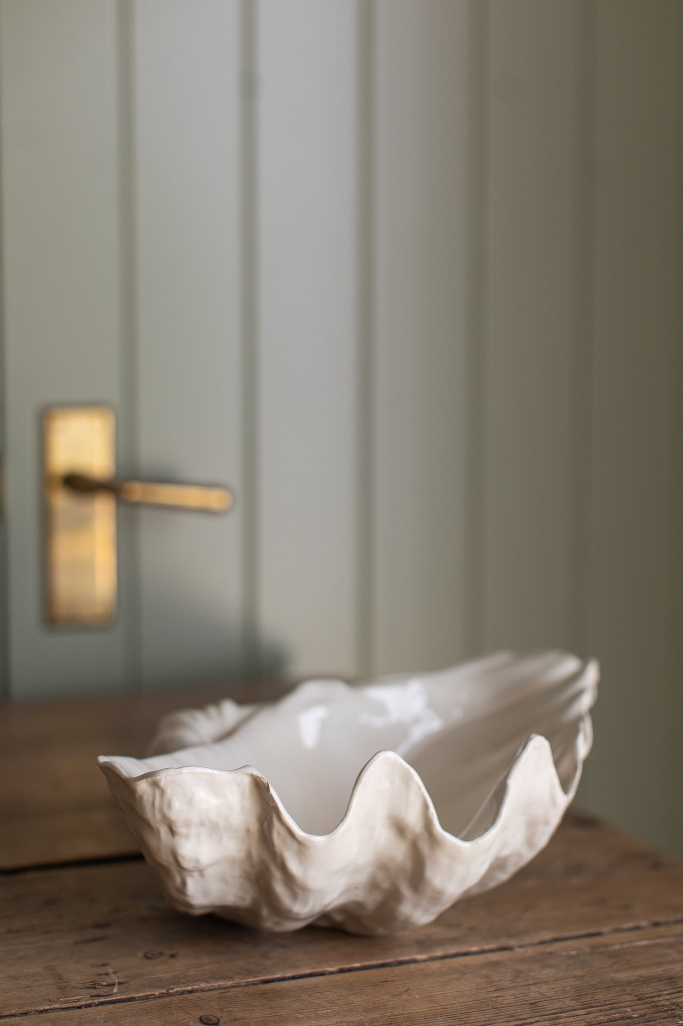 Vintage Ceramic Clamshell Bowl