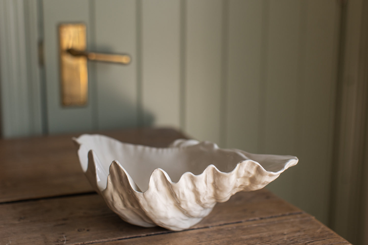 Vintage Ceramic Clamshell Bowl