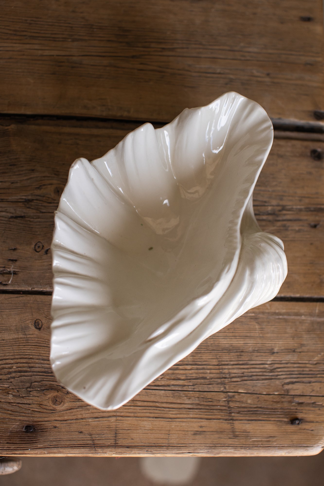Vintage Ceramic Clamshell Bowl