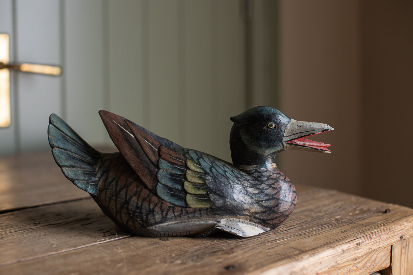 Vintage Carved Wood Duck