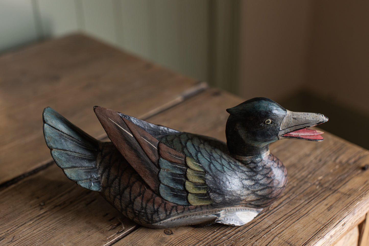 Vintage Carved Wood Duck